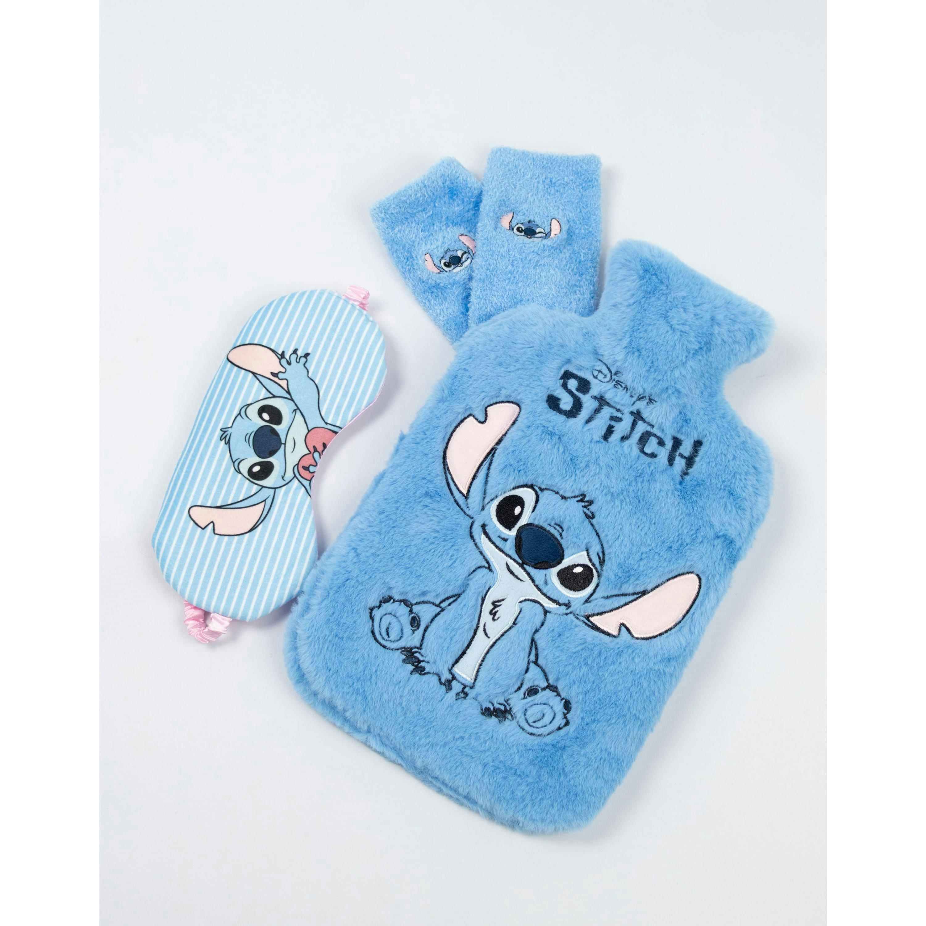 Disney Unisex Blue Stitch Hot Water Bottle With Eye Mask and Socks (One Size) by Vanilla Underground , view 3 of 6