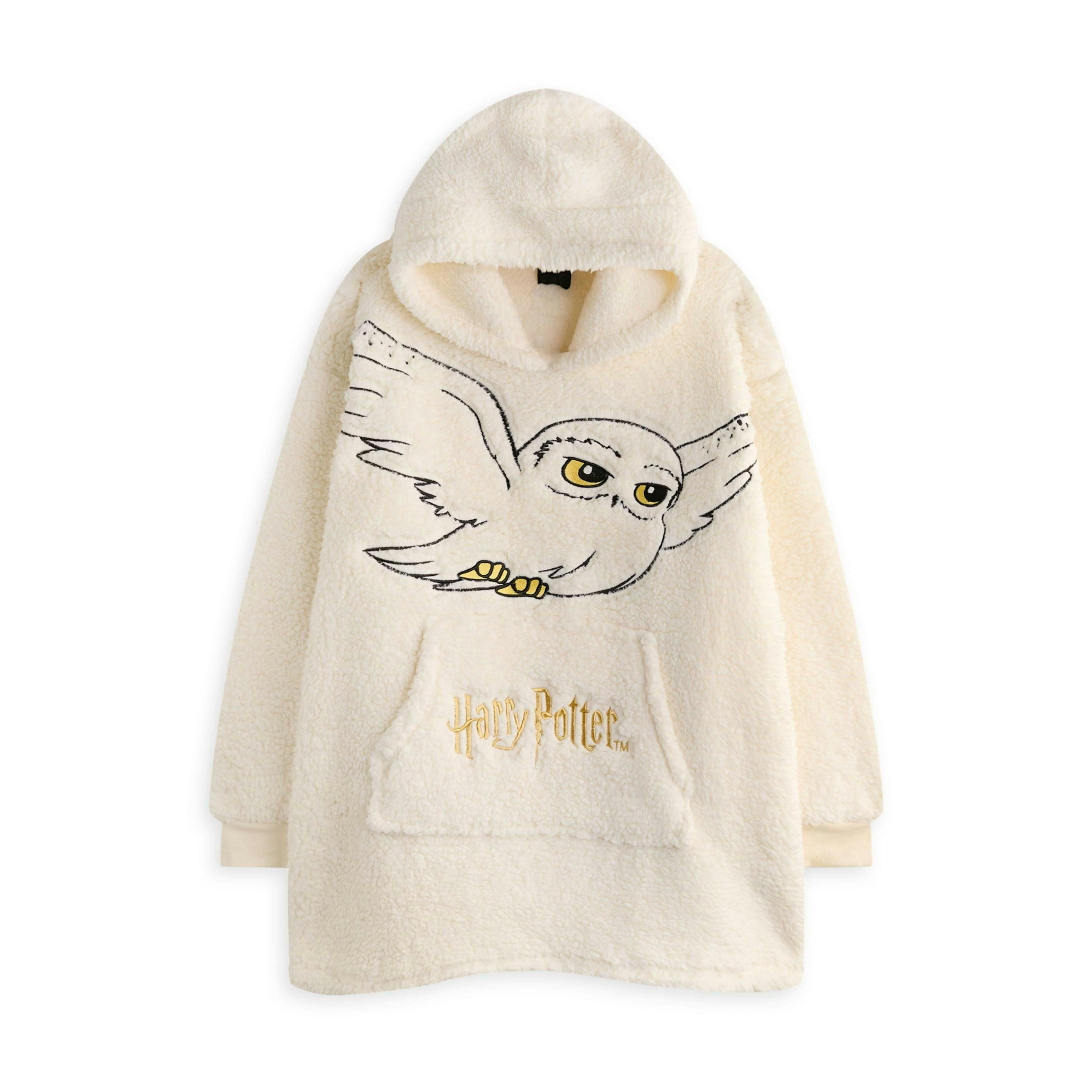 Harry Potter Womens Beige Hedwig Blanket Hoodie (One Size) by Vanilla Underground , view 3 of 4