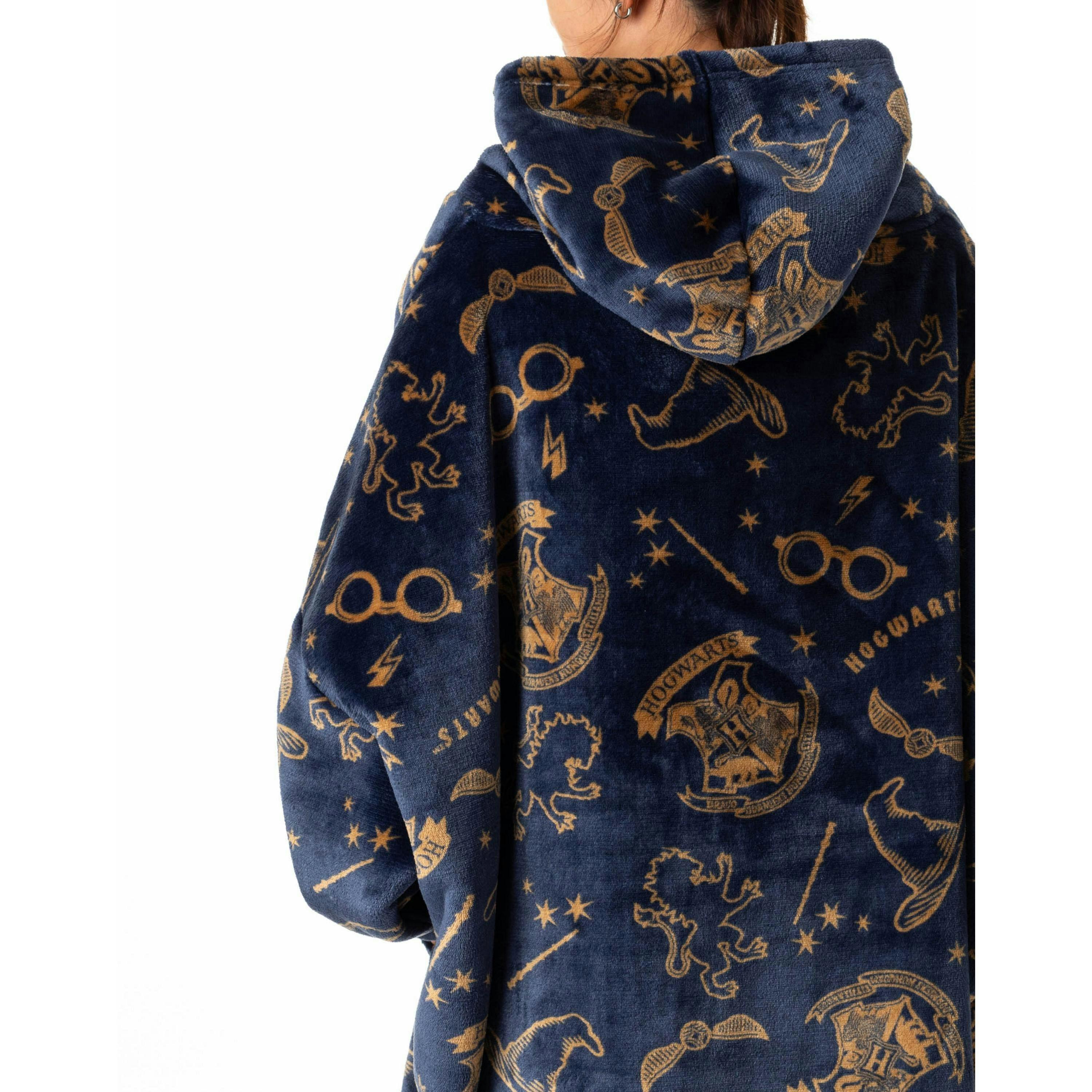 Harry Potter Womens Blue Embroided Logo Blanket Hoodie (One Size) [comp] by Vanilla Underground , view 2 of 6