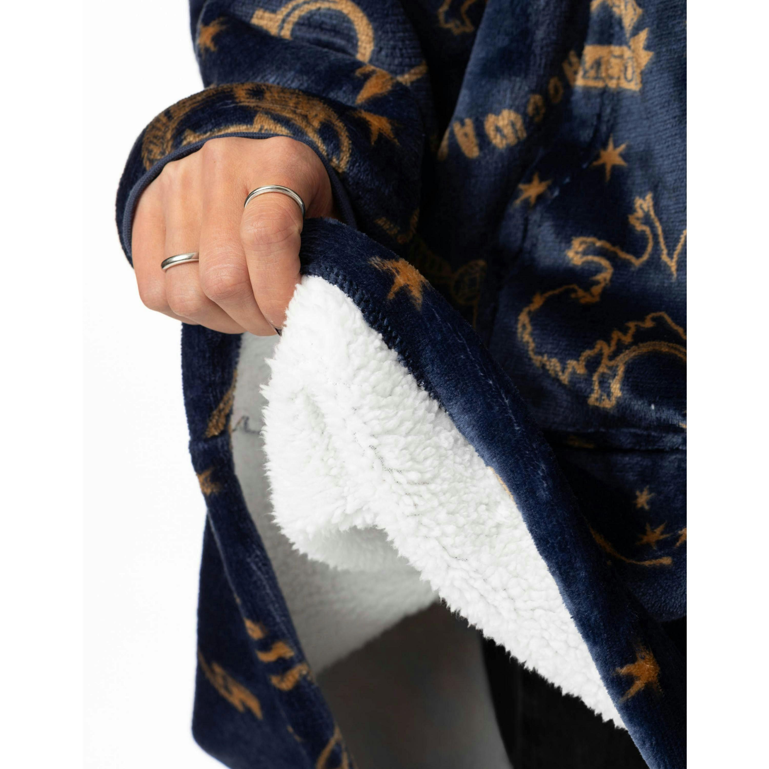 Harry Potter Womens Blue Embroided Logo Blanket Hoodie (One Size) [comp] by Vanilla Underground , view 4 of 6