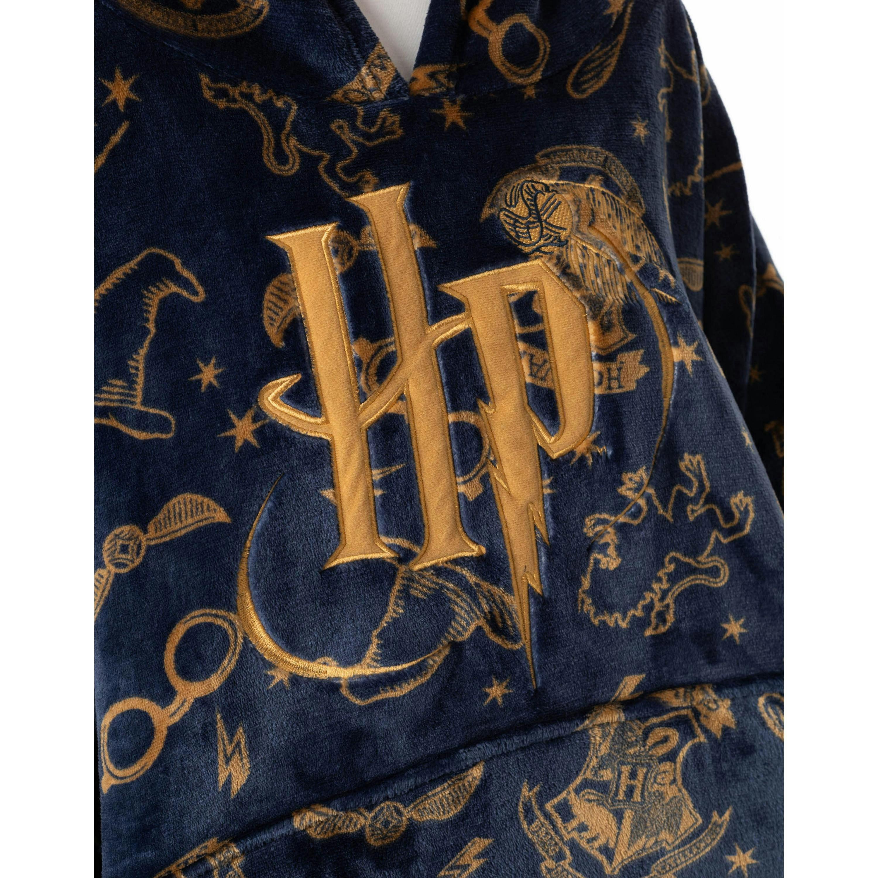 Harry Potter Womens Blue Embroided Logo Blanket Hoodie (One Size) [comp] by Vanilla Underground , view 6 of 6