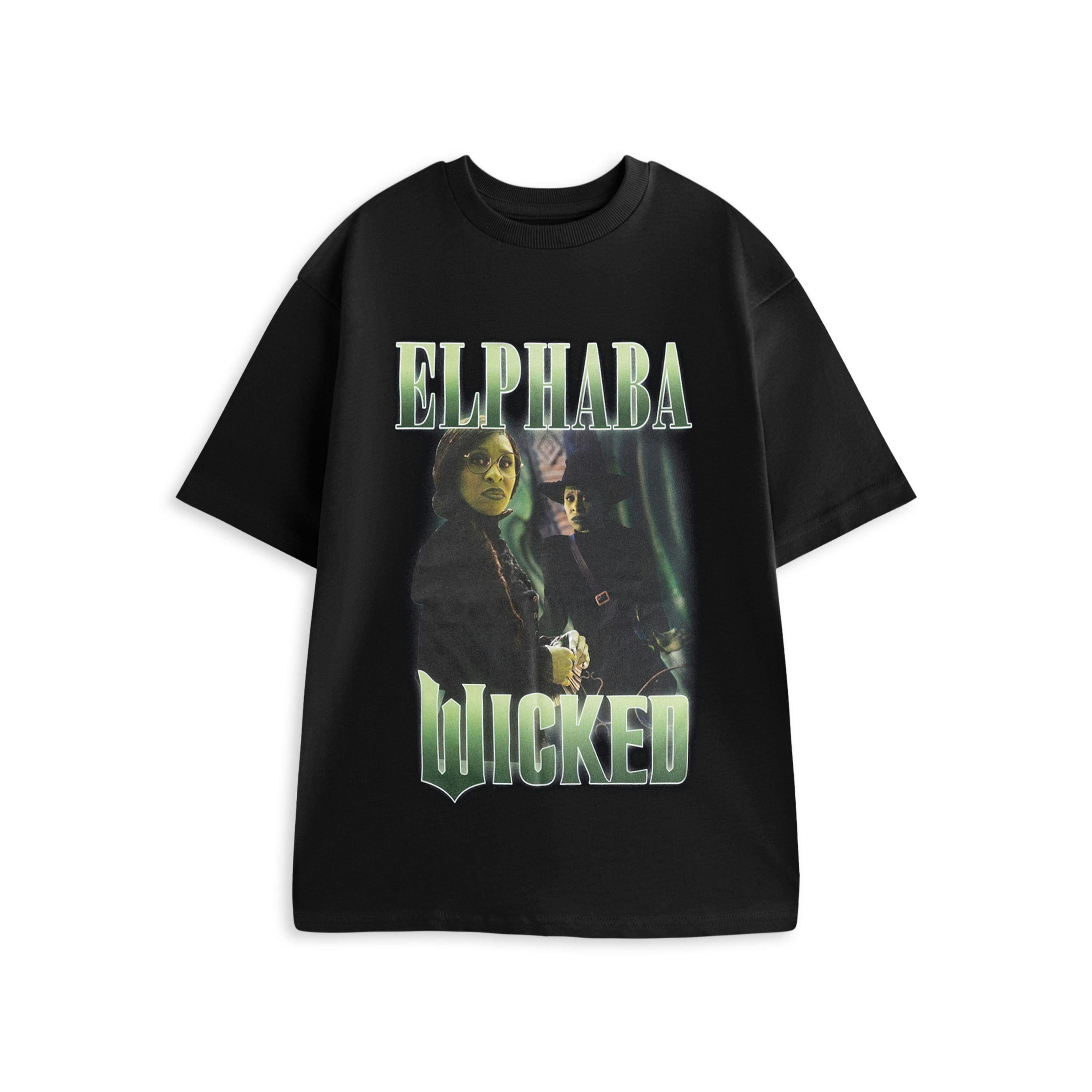 Wicked Unisex Black Elphaba Short Sleeved T-Shirt by Vanilla Underground , view 1 of 4