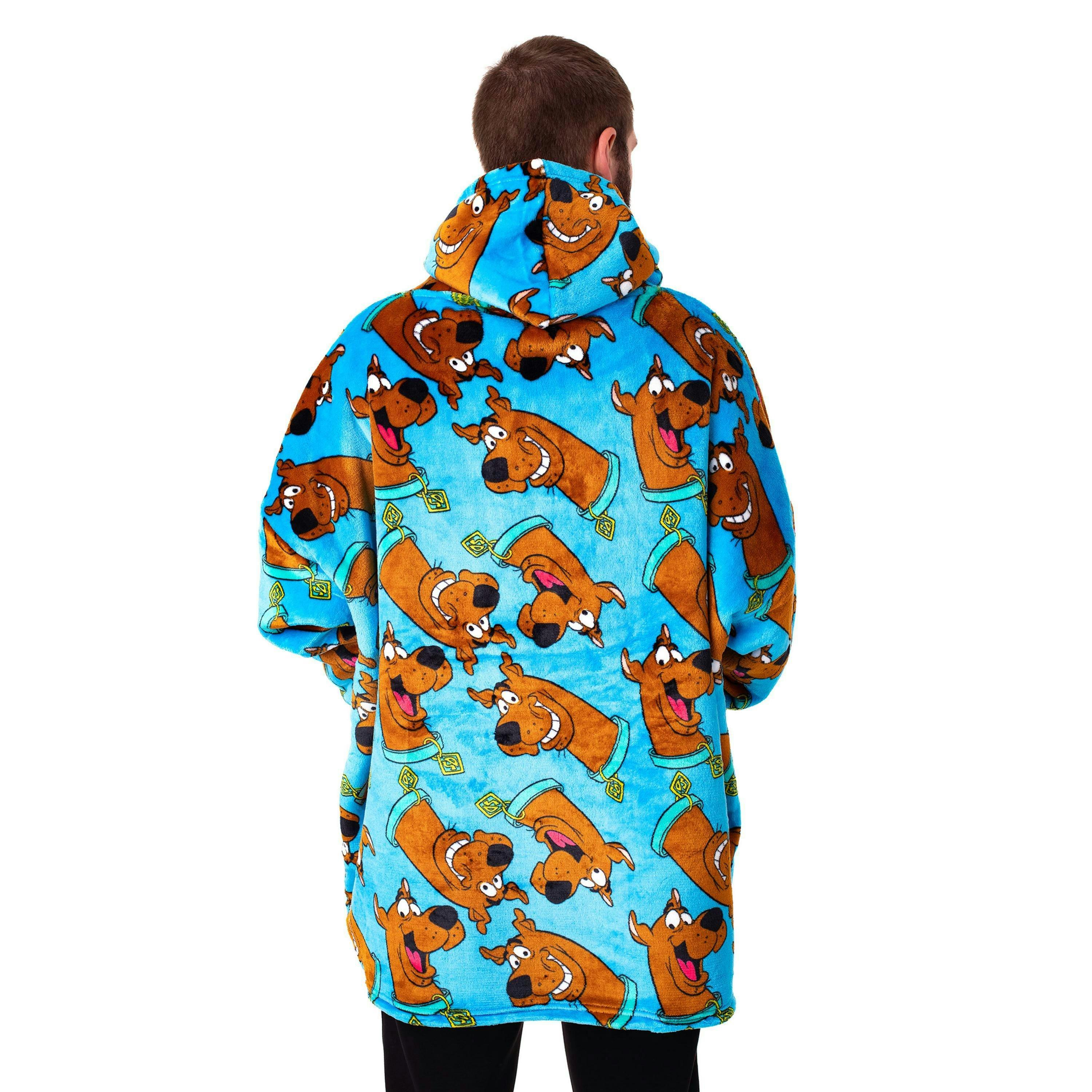 Scooby Doo Mens Blue Character AOP Blanket Hoodie (One Size) by Vanilla Underground , view 2 of 6