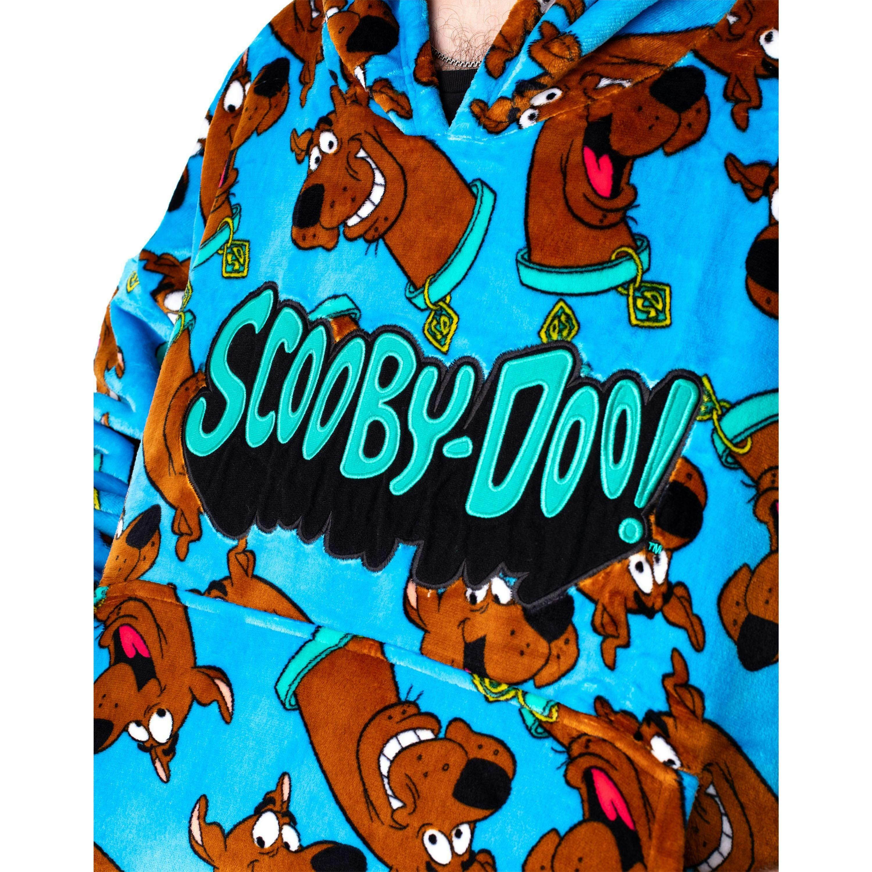 Scooby Doo Mens Blue Character AOP Blanket Hoodie (One Size) by Vanilla Underground , view 3 of 6