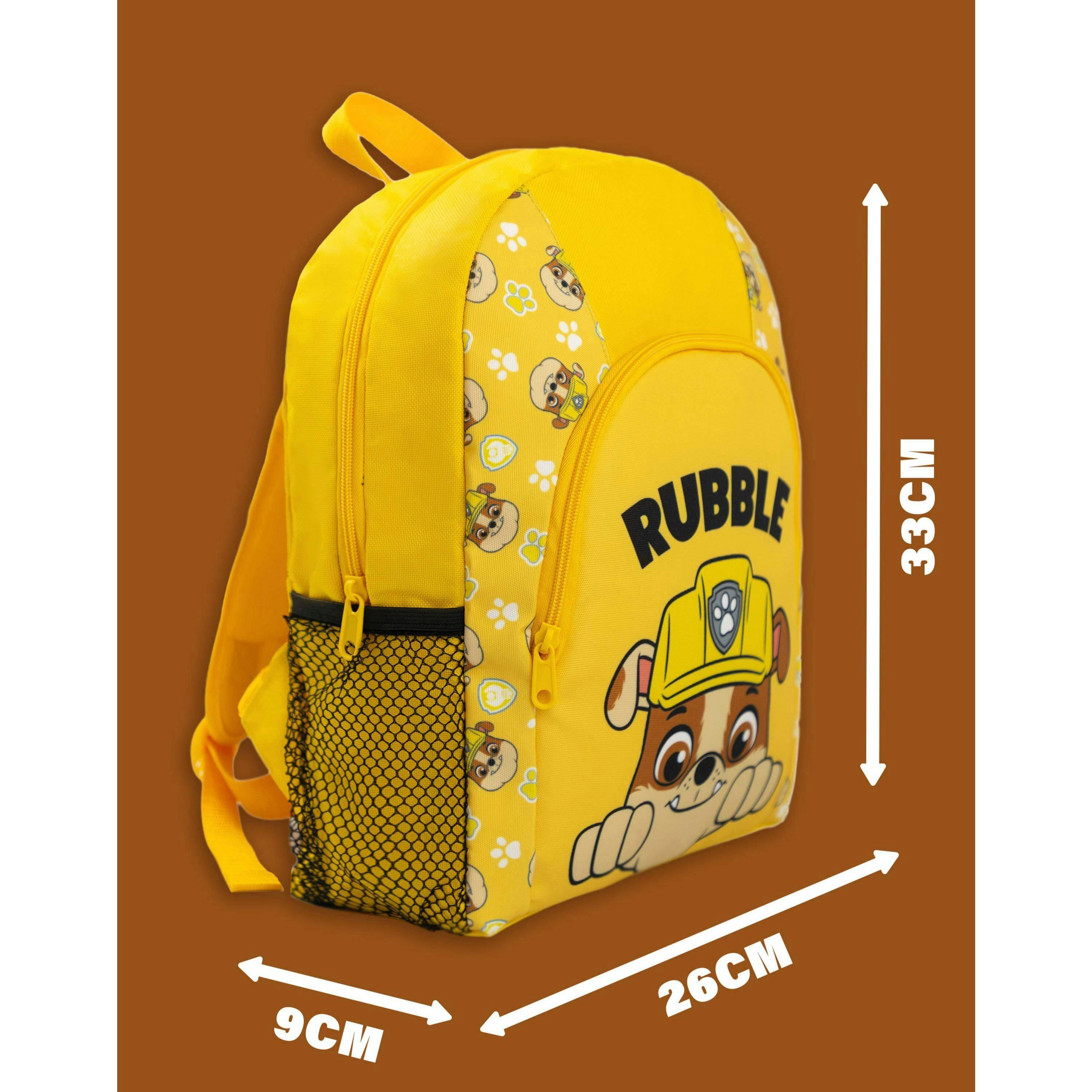 Paw Patrol Unisex Kids Yellow Rubble Backpack (One Size) by Vanilla Underground , view 3 of 6