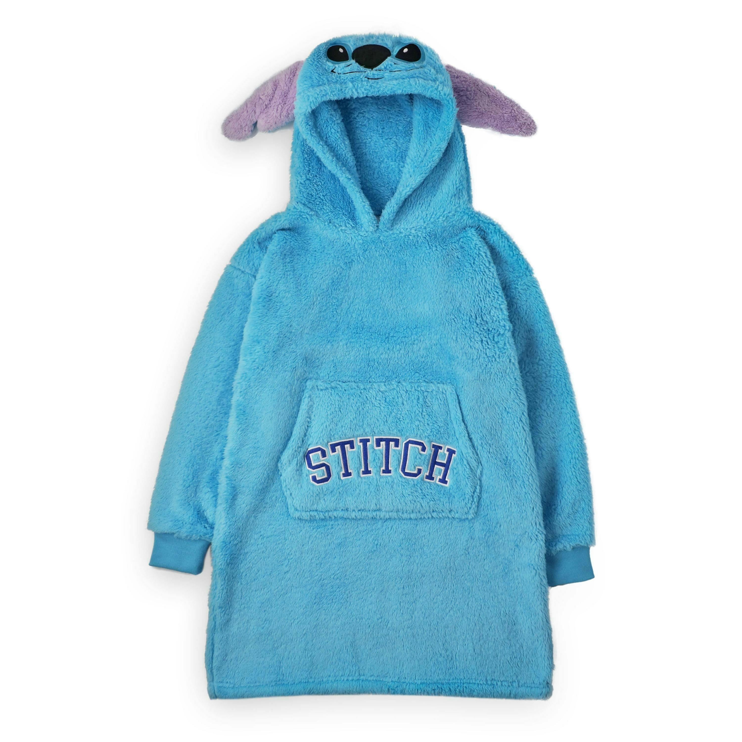 Disney Womens Blue Applique Ears & Lettering Blanket Hoodie (One Size) by Vanilla Underground , view 4 of 6