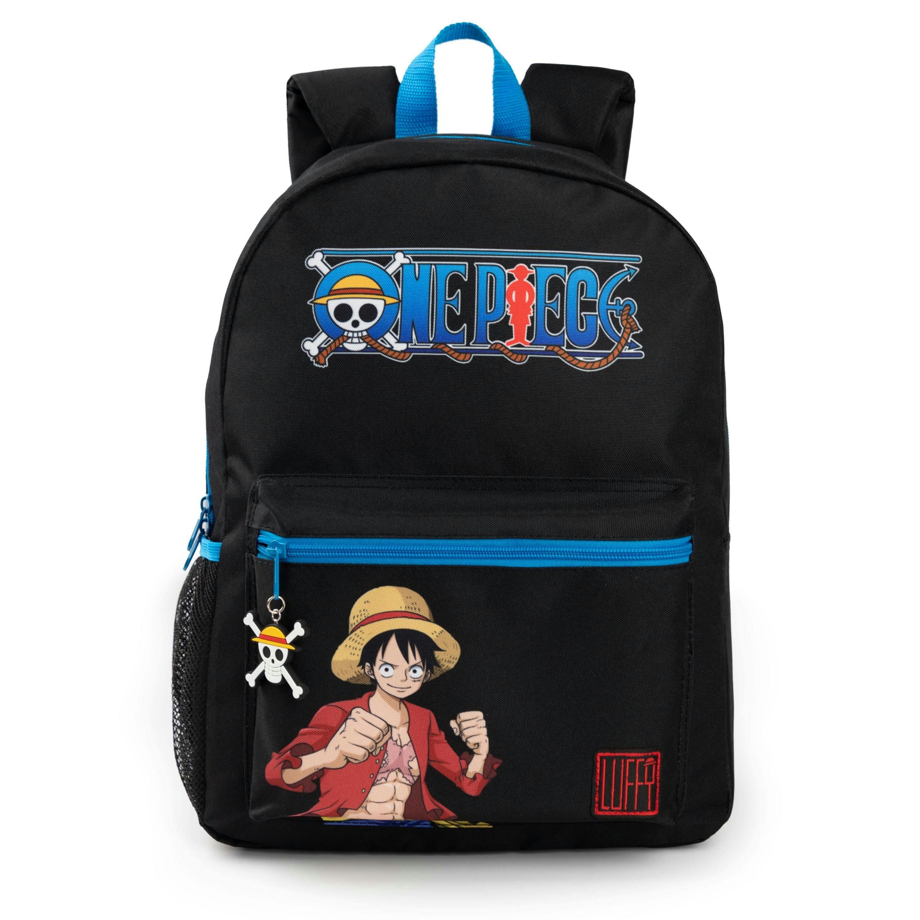 One Piece Unisex Kids Black Front Printed Backpack (One Size) by Vanilla Underground , view 1 of 6