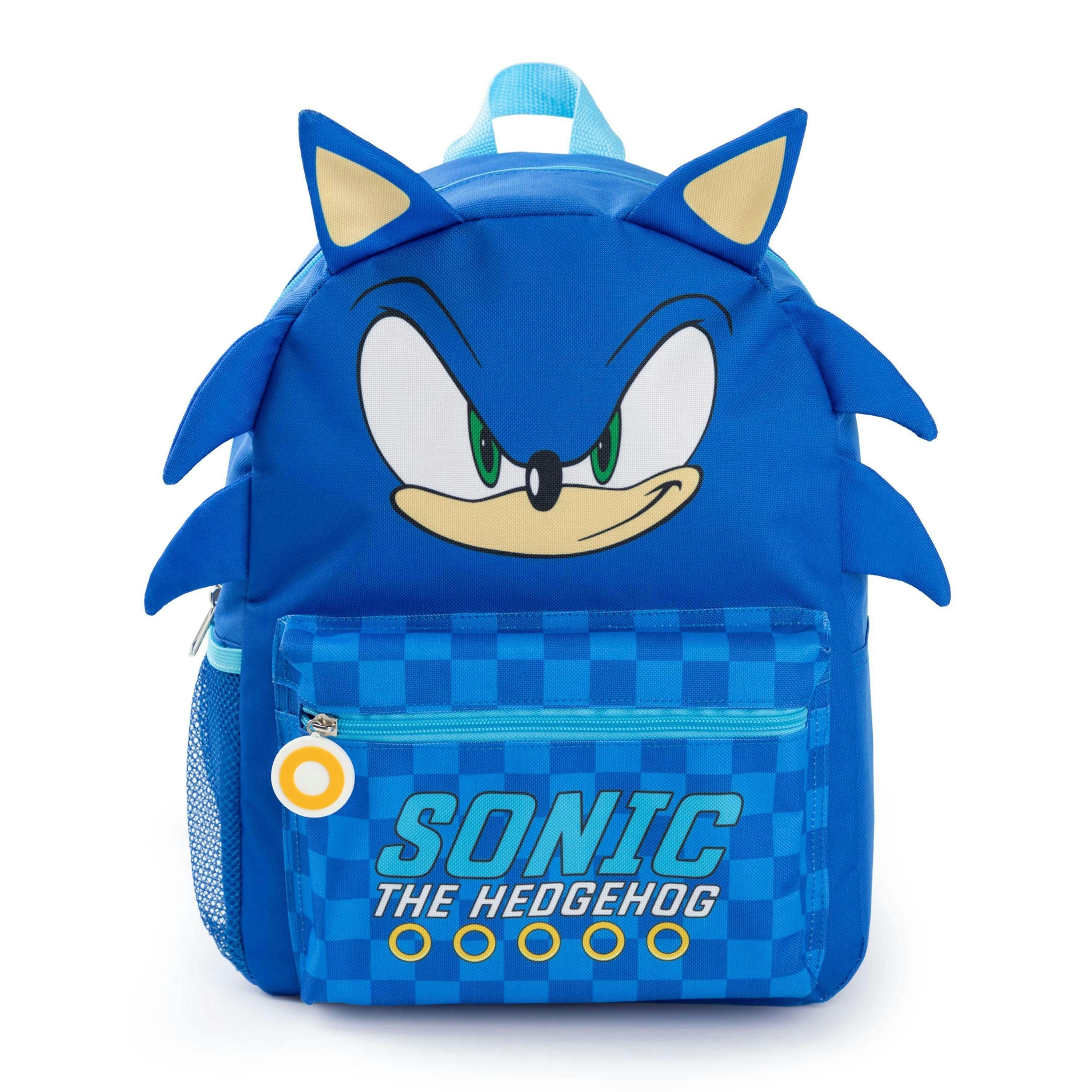 Sonic the Hedgehog Unisex Kids Blue 3D novelty head Backpack (One Size) by Vanilla Underground , view 1 of 6