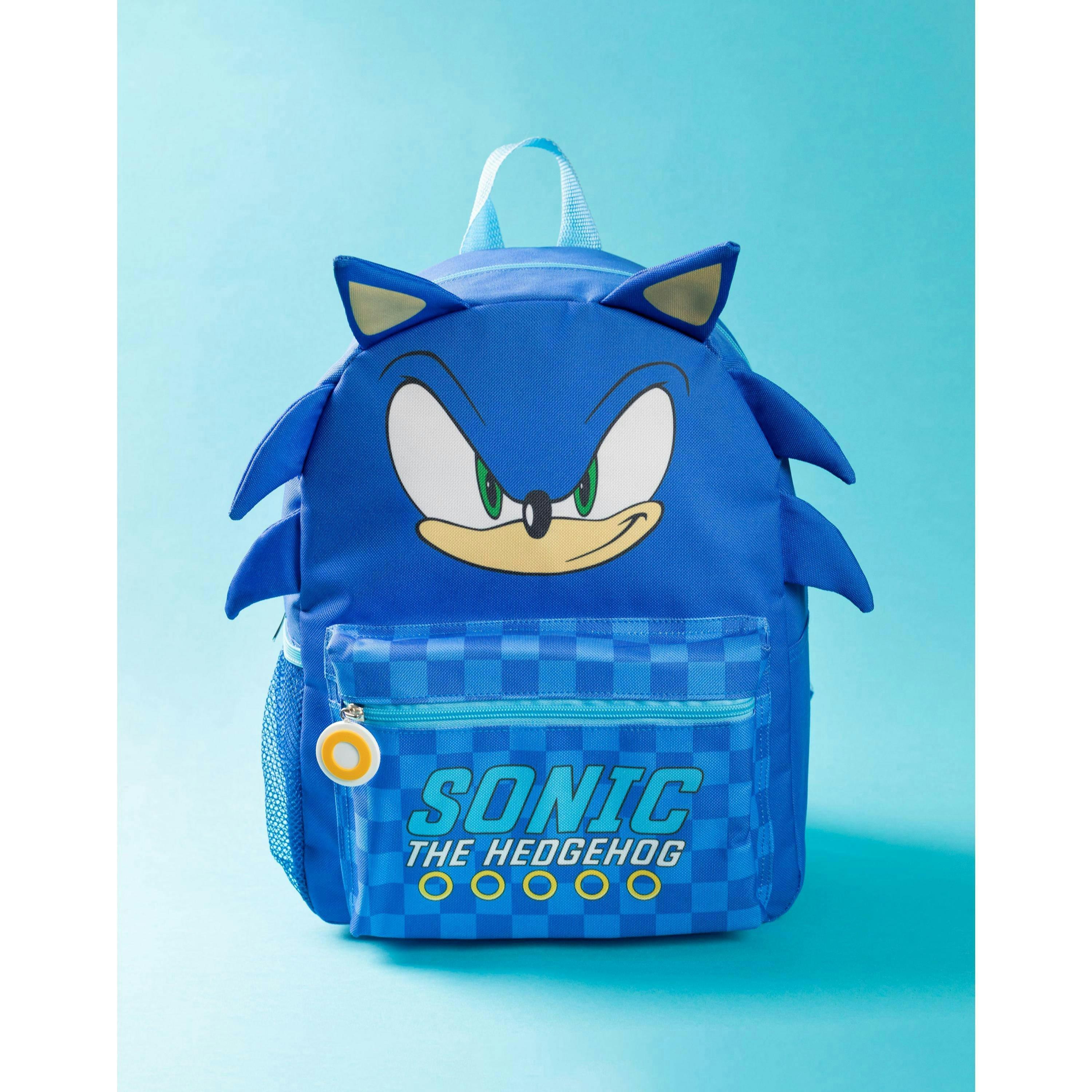 Sonic the Hedgehog Unisex Kids Blue 3D novelty head Backpack (One Size) by Vanilla Underground , view 2 of 6
