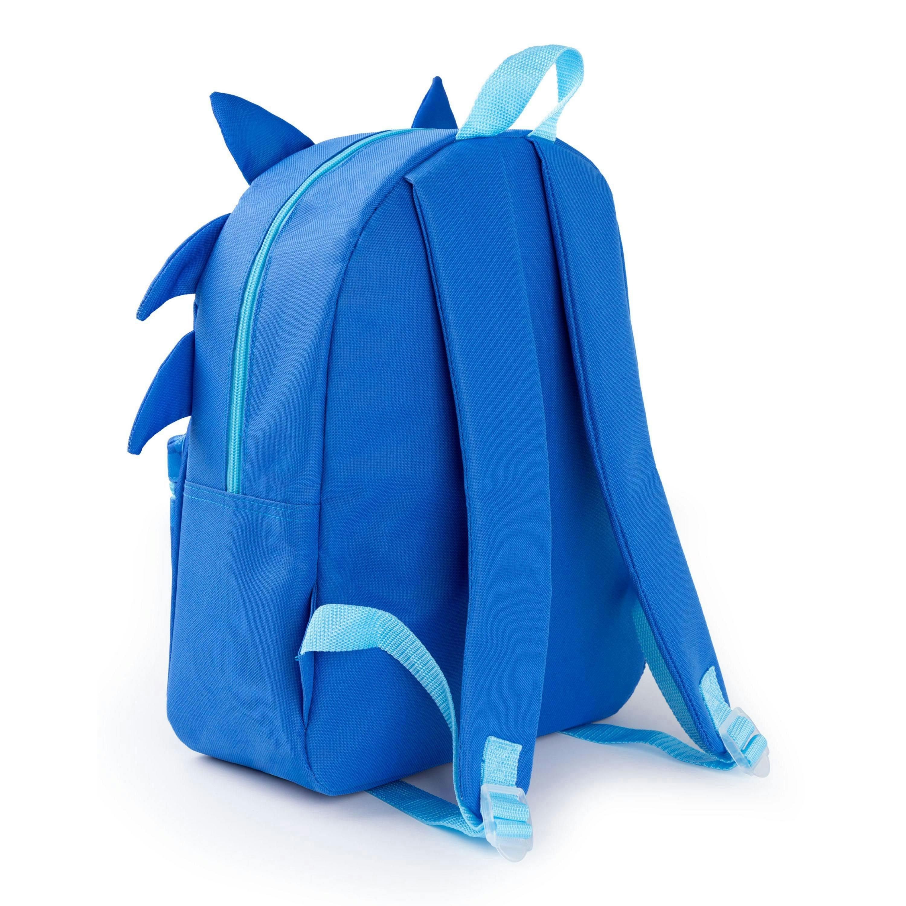Sonic the Hedgehog Unisex Kids Blue 3D novelty head Backpack (One Size) by Vanilla Underground , view 3 of 6