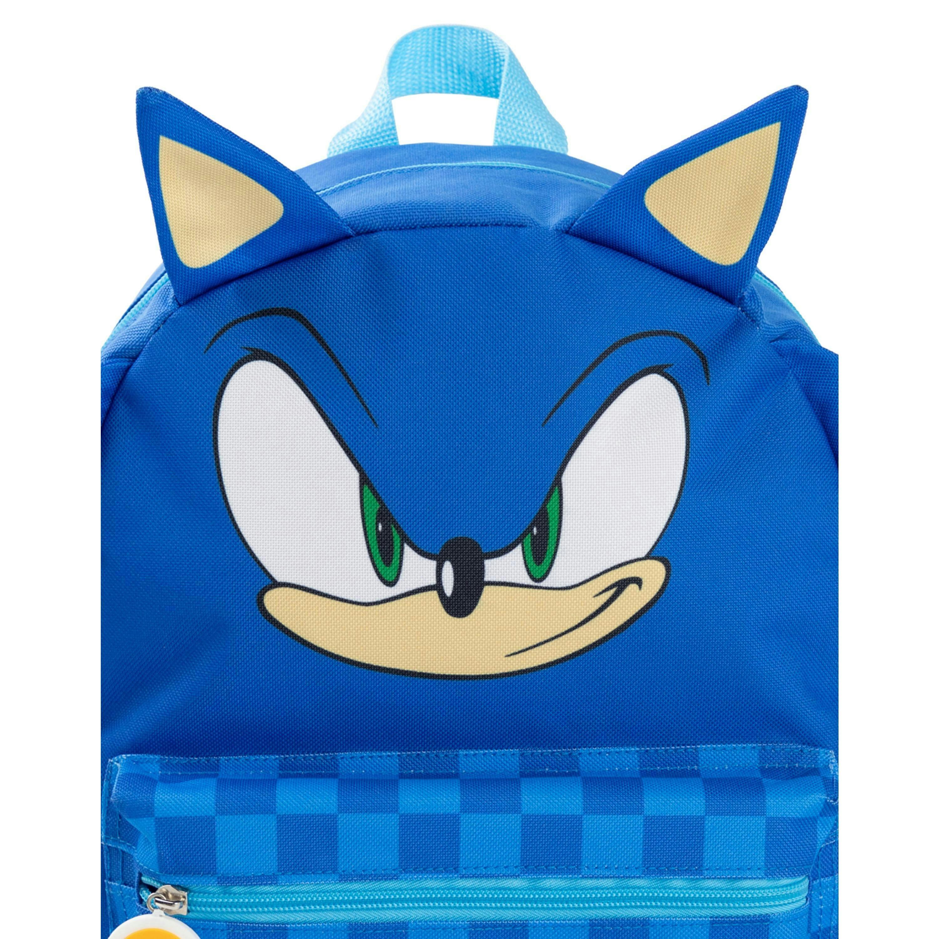 Sonic the Hedgehog Unisex Kids Blue 3D novelty head Backpack (One Size) by Vanilla Underground , view 5 of 6