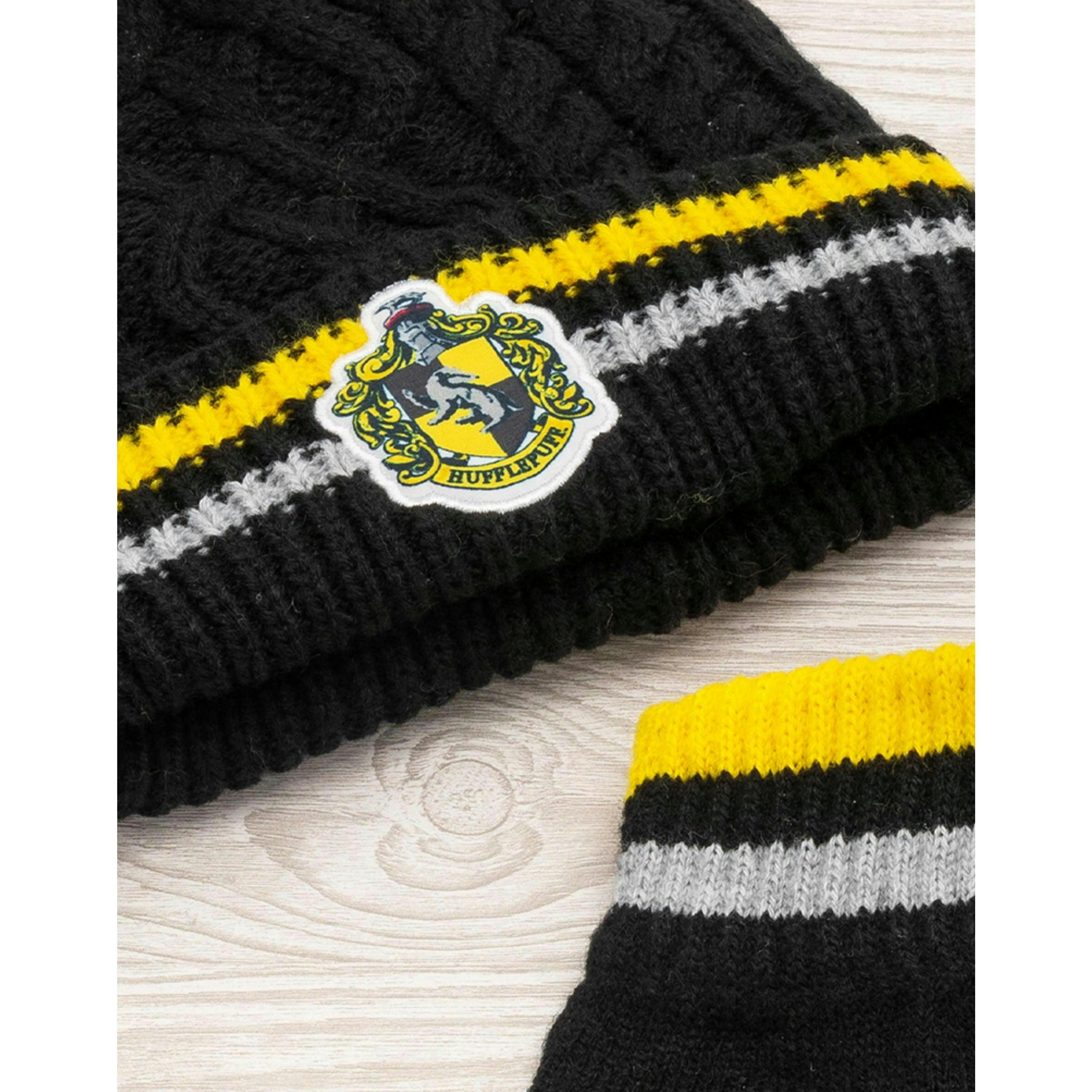 Harry Potter Unisex Yellow Beanie and Gloves Set (One Size) by Vanilla Underground , view 4 of 5