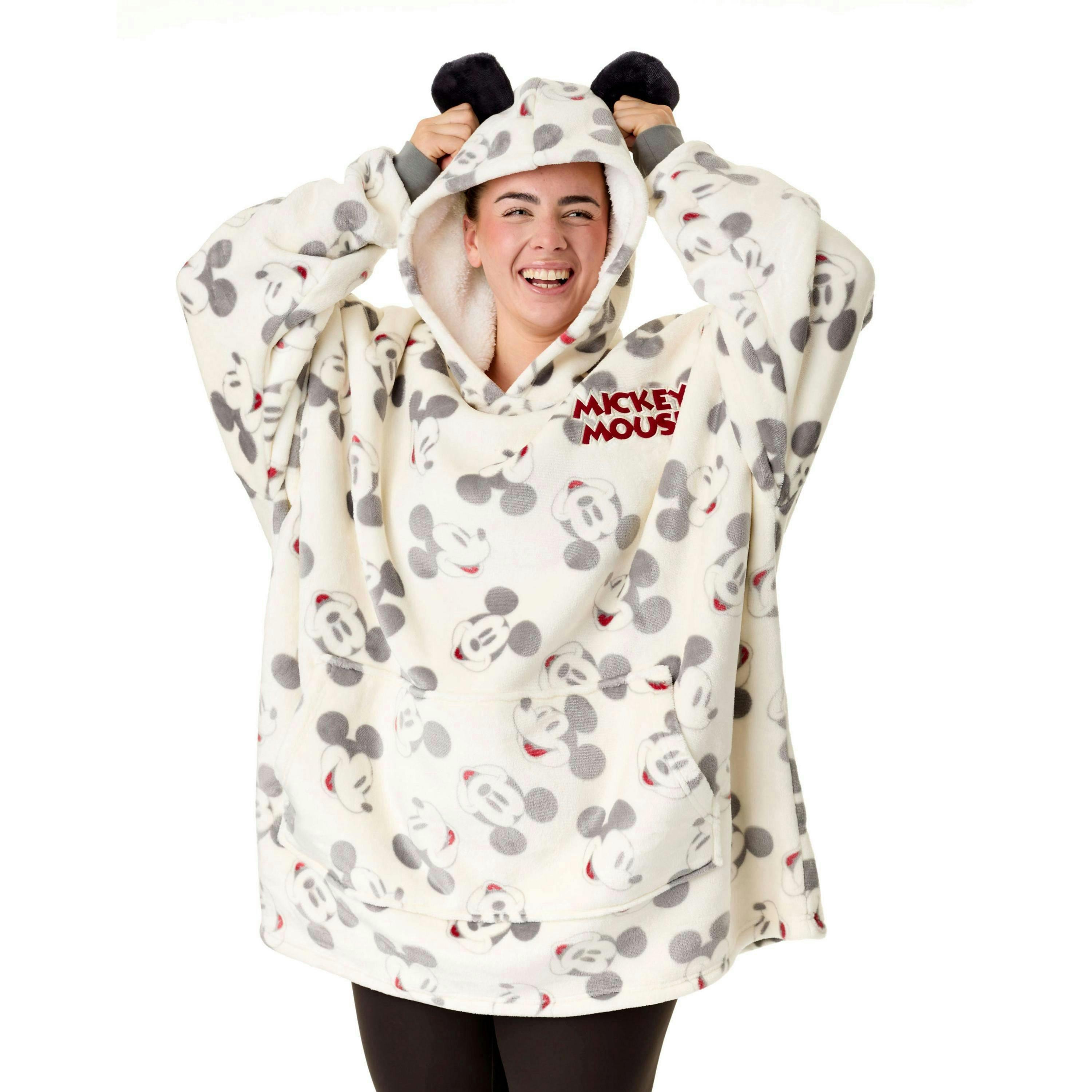 Disney Womens Beige Mickey Mouse Blanket Hoodie (One Size) by Vanilla Underground , view 1 of 6