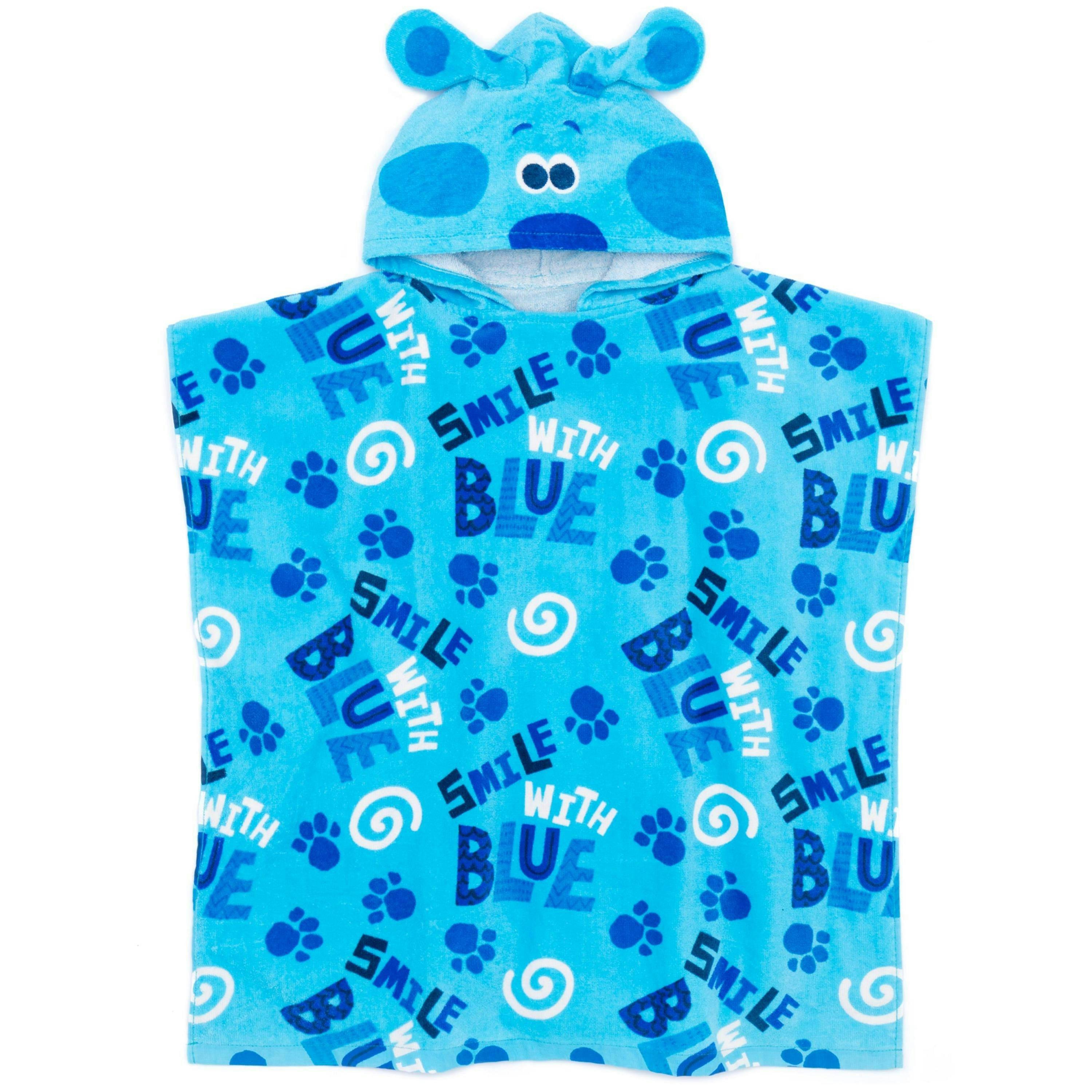 Blue's Clues & You! Unisex Kids Blue Poncho Towel (One Size) by Vanilla Underground , view 1 of 6