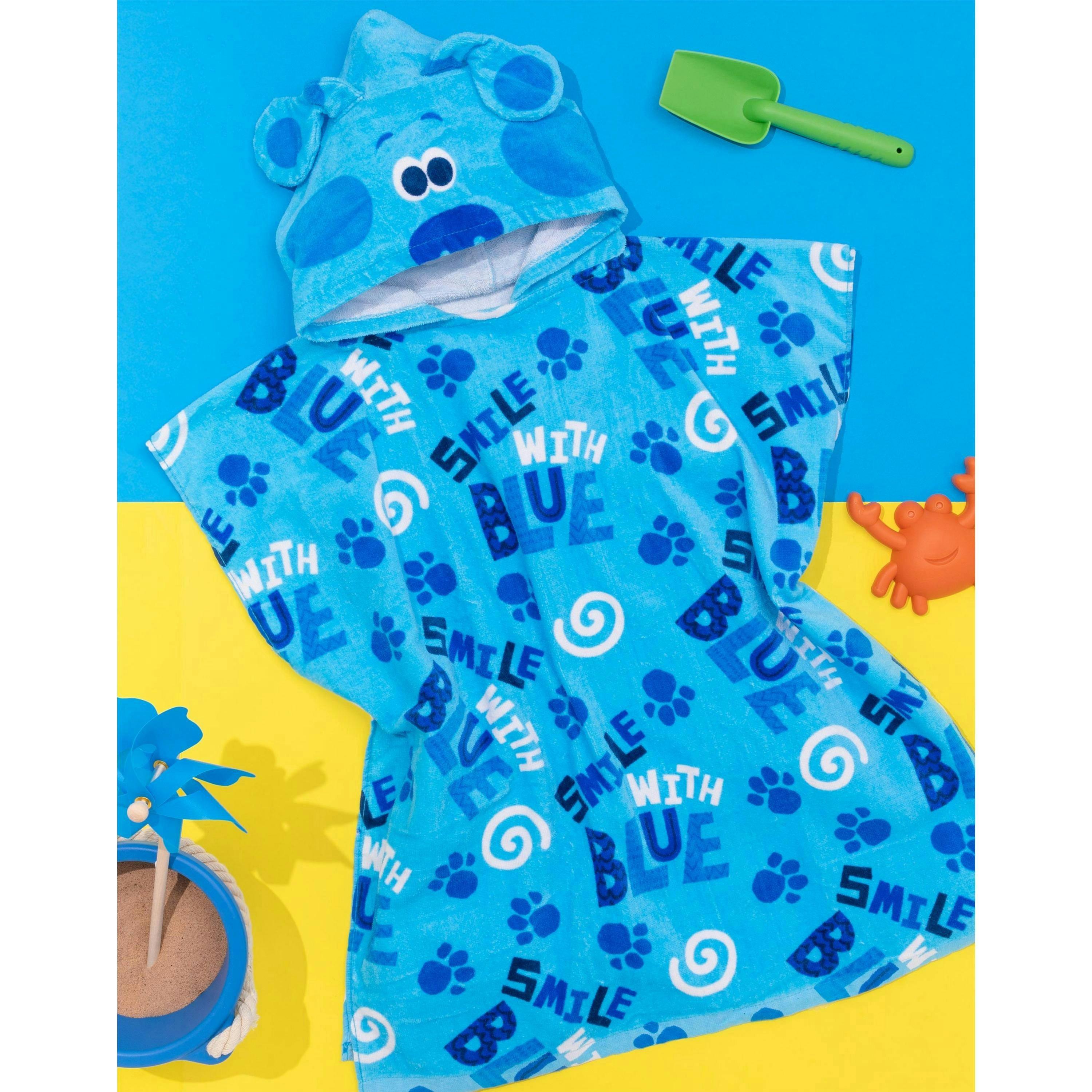 Blue's Clues & You! Unisex Kids Blue Poncho Towel (One Size) by Vanilla Underground , view 2 of 6