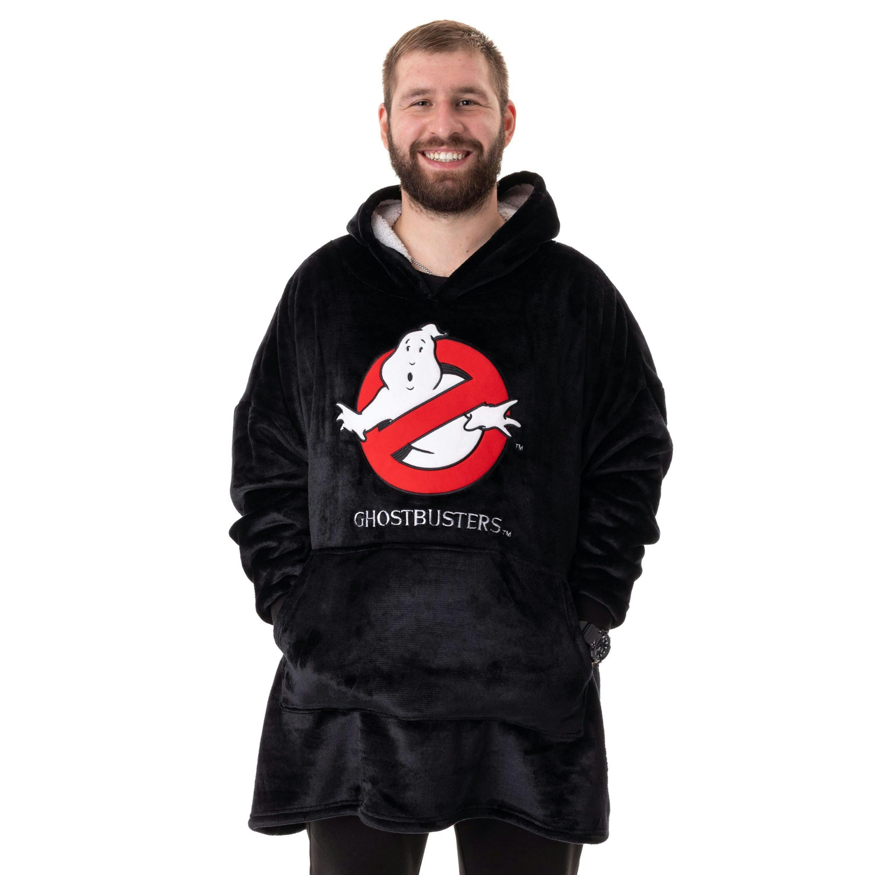 Ghostbusters Mens Multicoloured Logo AOP Blanket Hoodie (One Size) by Vanilla Underground , view 1 of 6