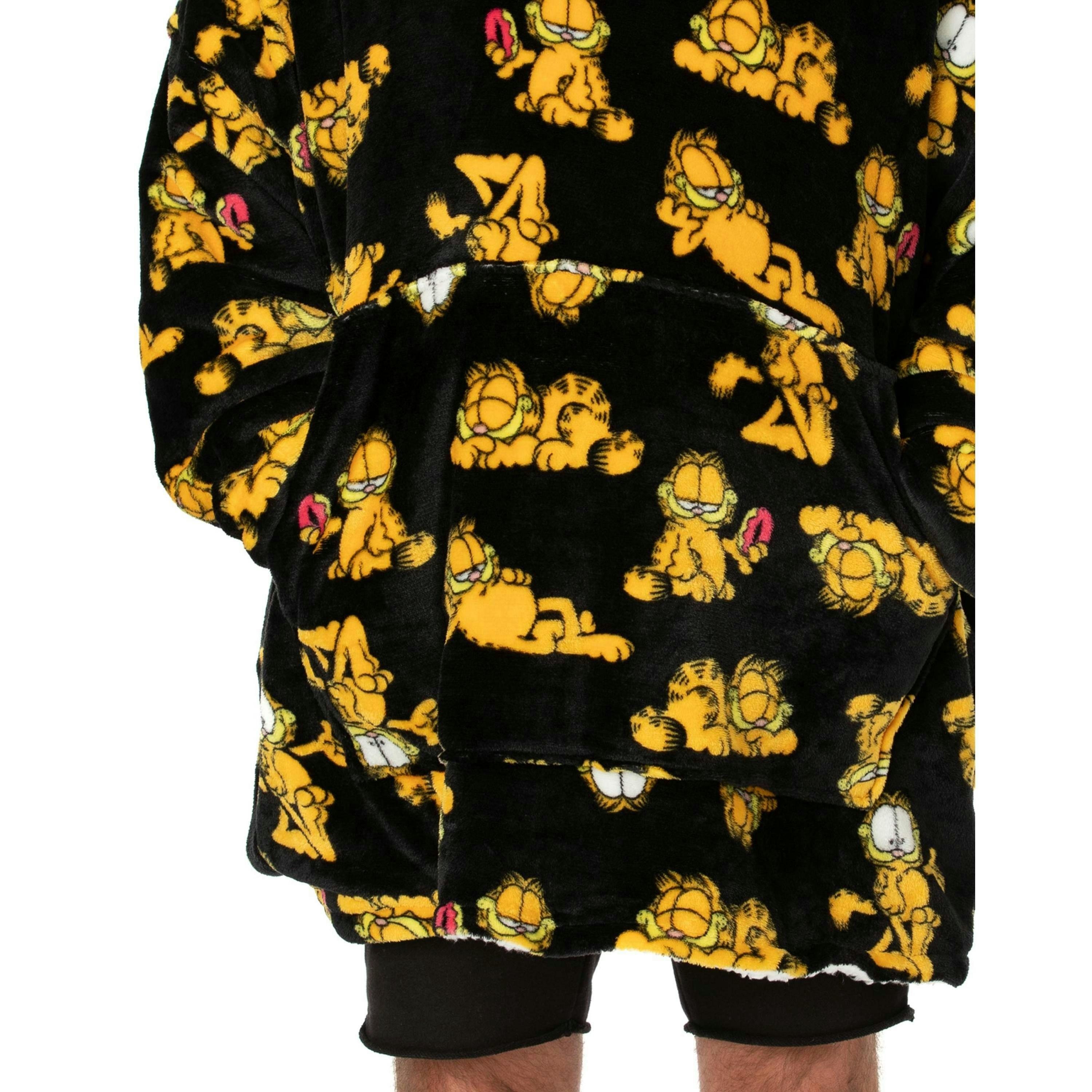 Garfield Mens Black Character AOP Blanket Hoodie (One Size) by Vanilla Underground , view 5 of 6