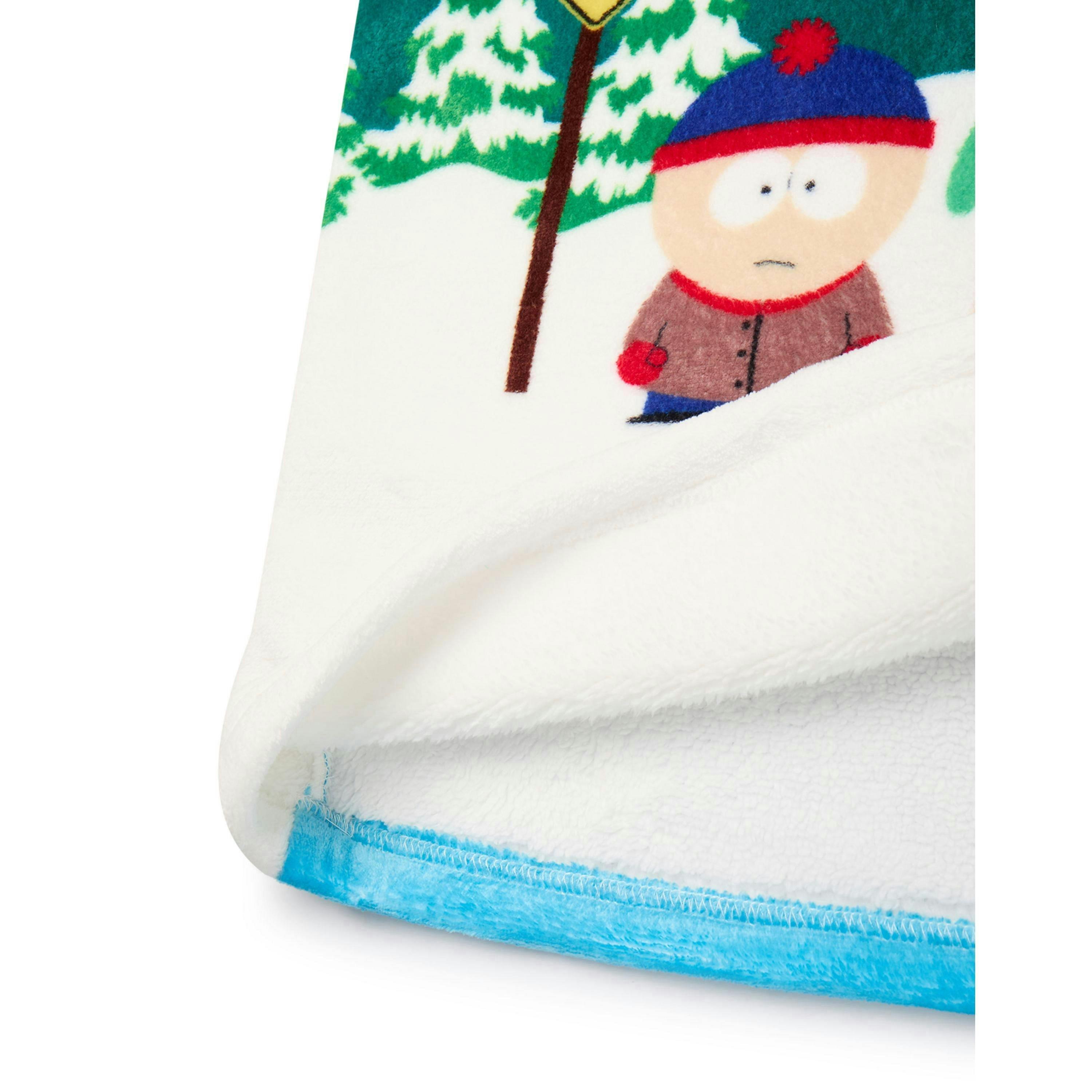 South Park Mens Blue Bus Stop Scene Blanket Hoodie (One Size) by Vanilla Underground , view 6 of 6