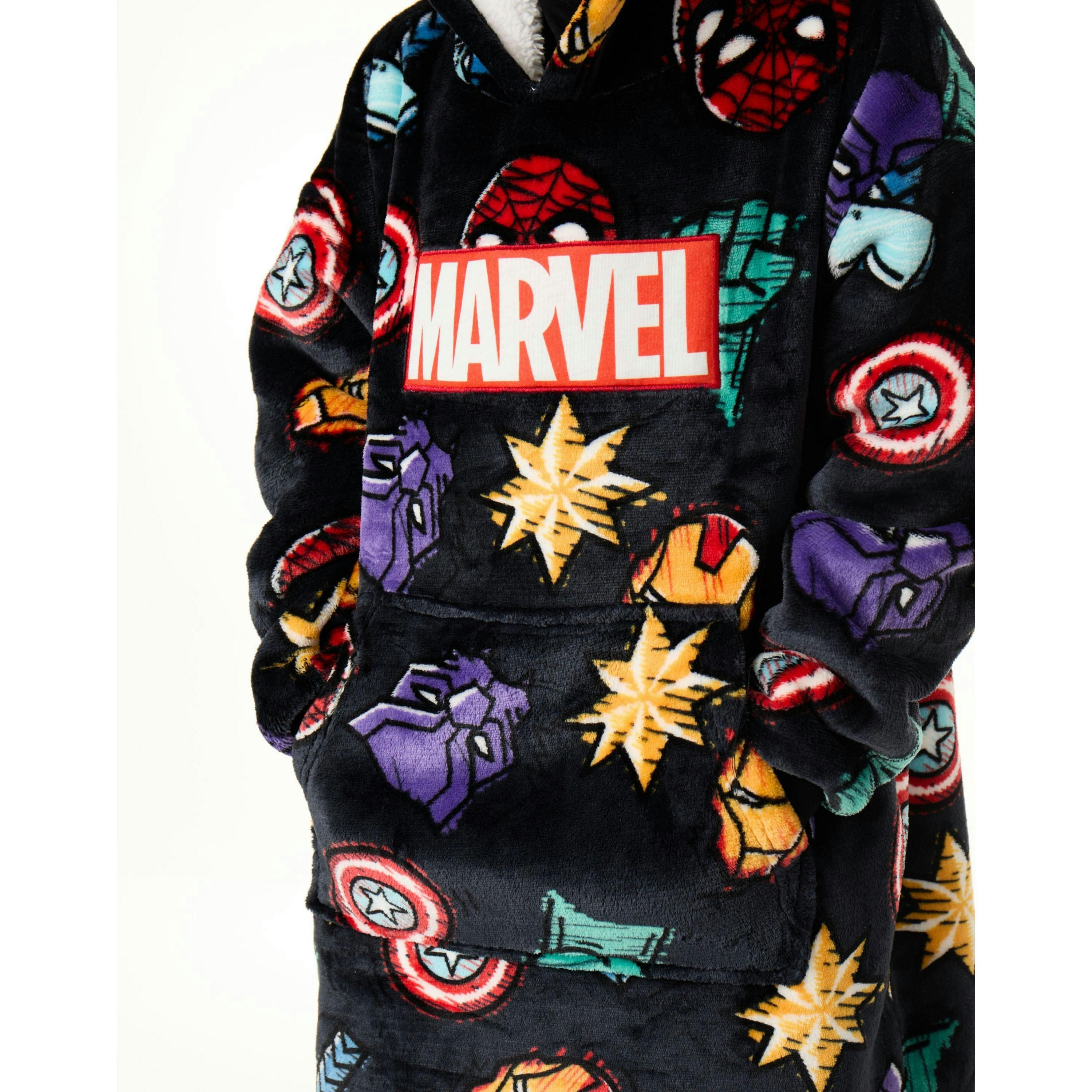Marvel Boys Multicoloured Character Icons Blanket Hoodie (One Size) by Vanilla Underground , view 3 of 6