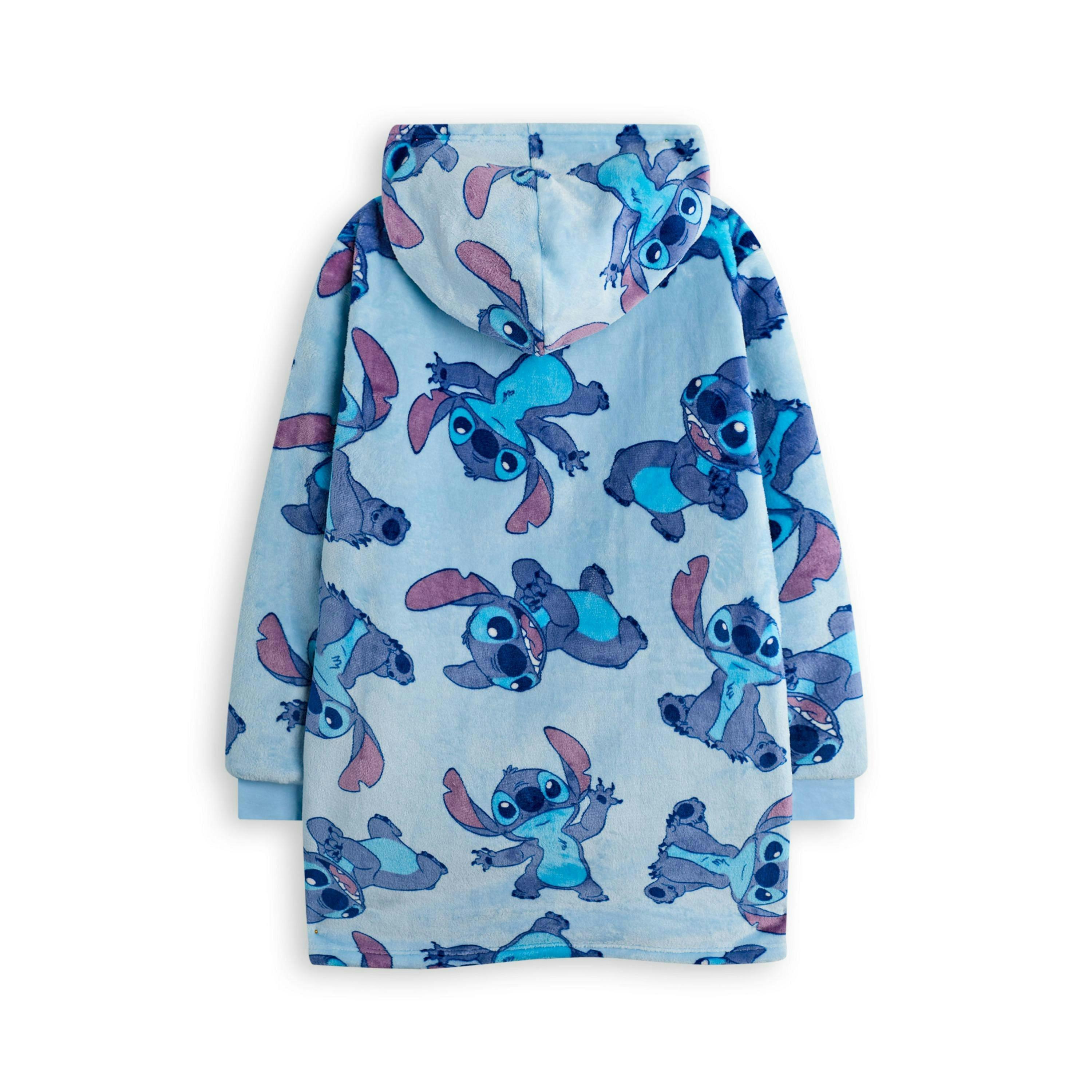 Disney Girls Blue Stitch Zip Through Zip Through Blanket Hoodie (One Size) by Vanilla Underground , view 2 of 6