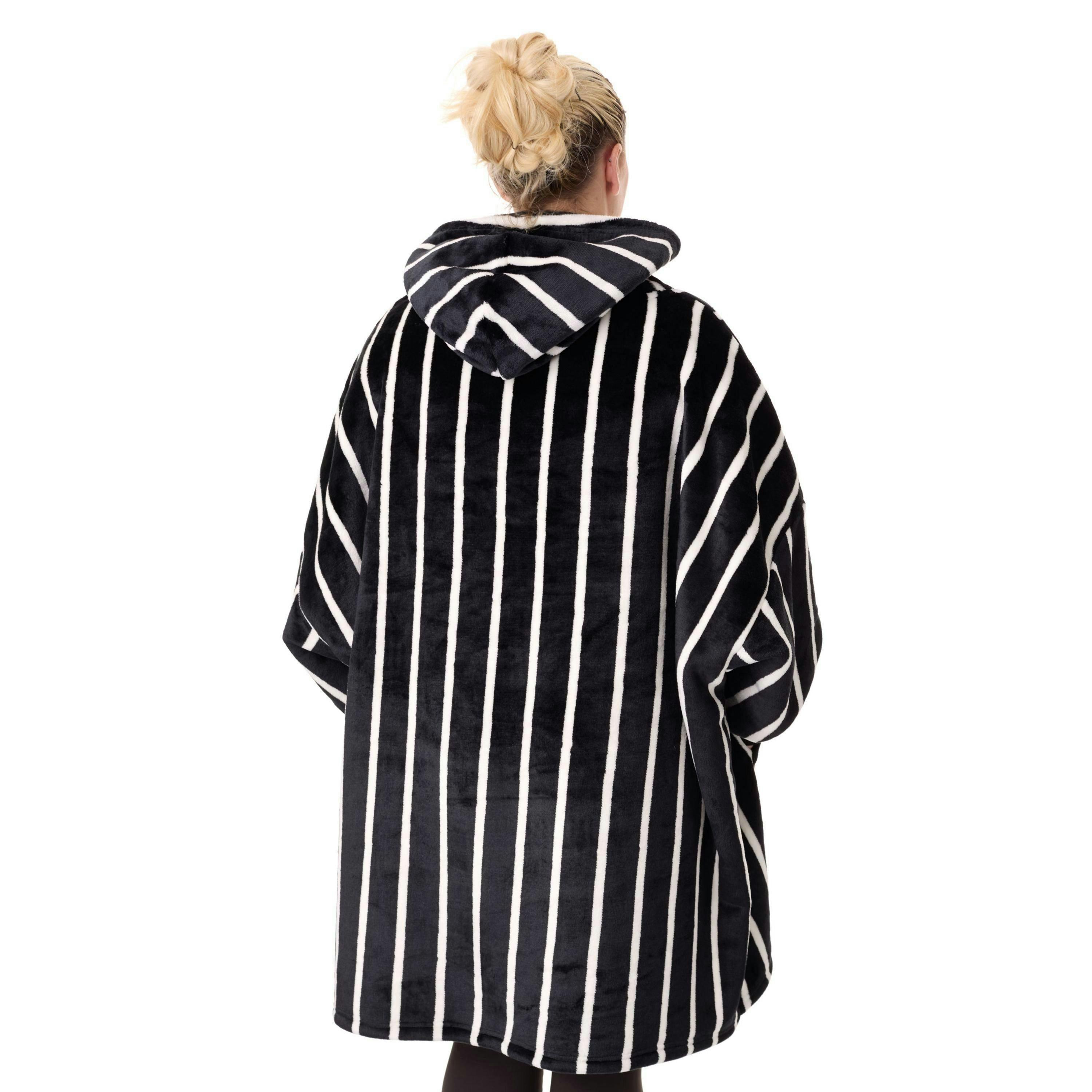 Disney The Nightmare Before Christmas Unisex Black Jack Skellington Blanket Hoodie (One Size) by Vanilla Underground , view 2 of 6