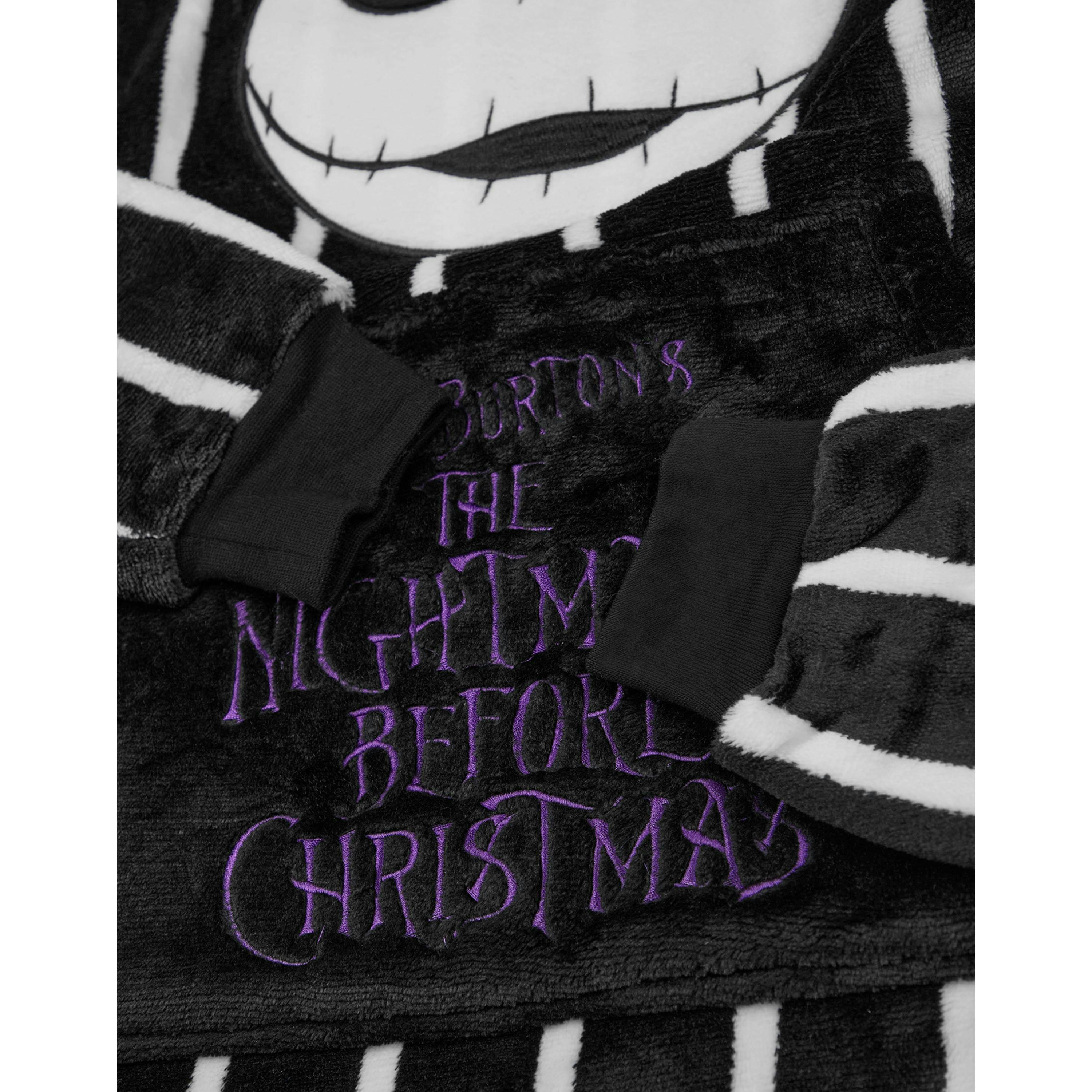 Disney The Nightmare Before Christmas Unisex Black Jack Skellington Blanket Hoodie (One Size) by Vanilla Underground , view 5 of 6