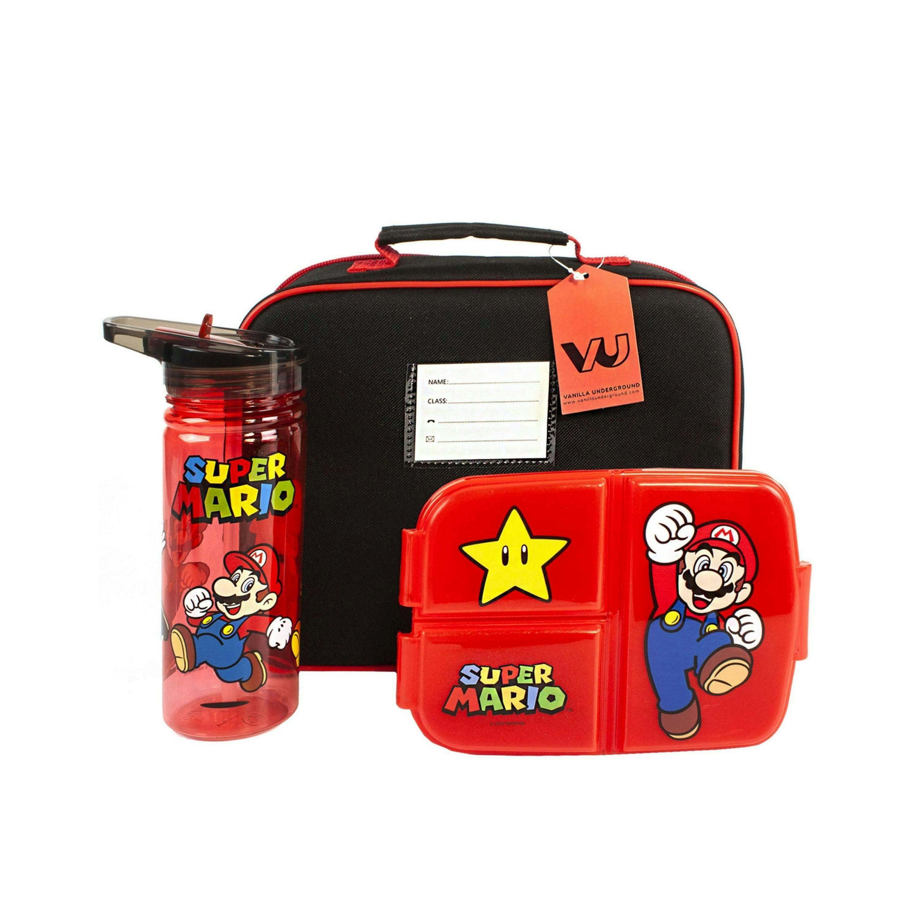 Nintendo Unisex Kids Black Mario Yoshi Print Lunch Bag Bottle and Snack Pot (One Size) by Vanilla Underground , view 4 of 6