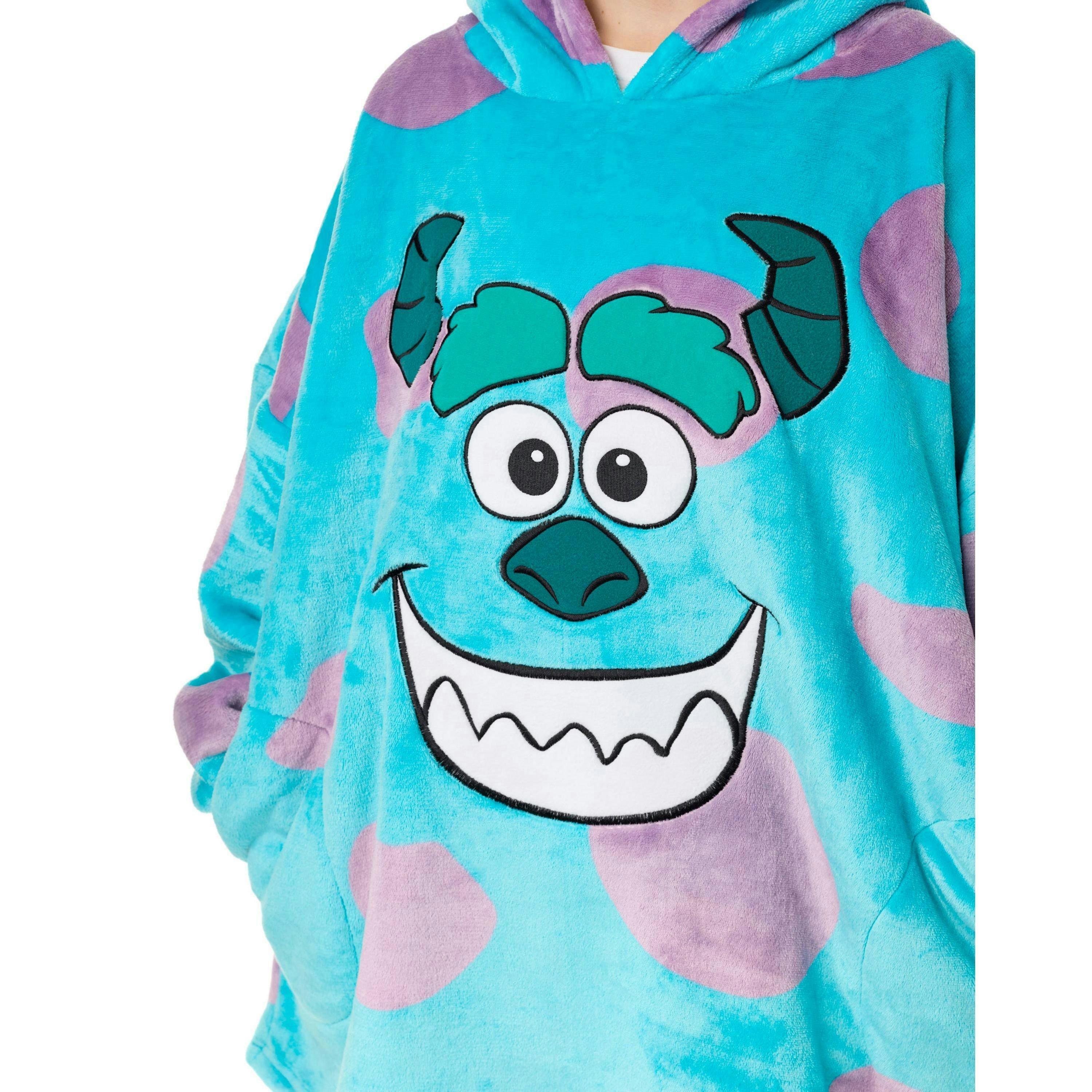 Disney Unisex Blue Monster Inc. Sully Blanket Hoodie (One Size) by Vanilla Underground , view 3 of 6