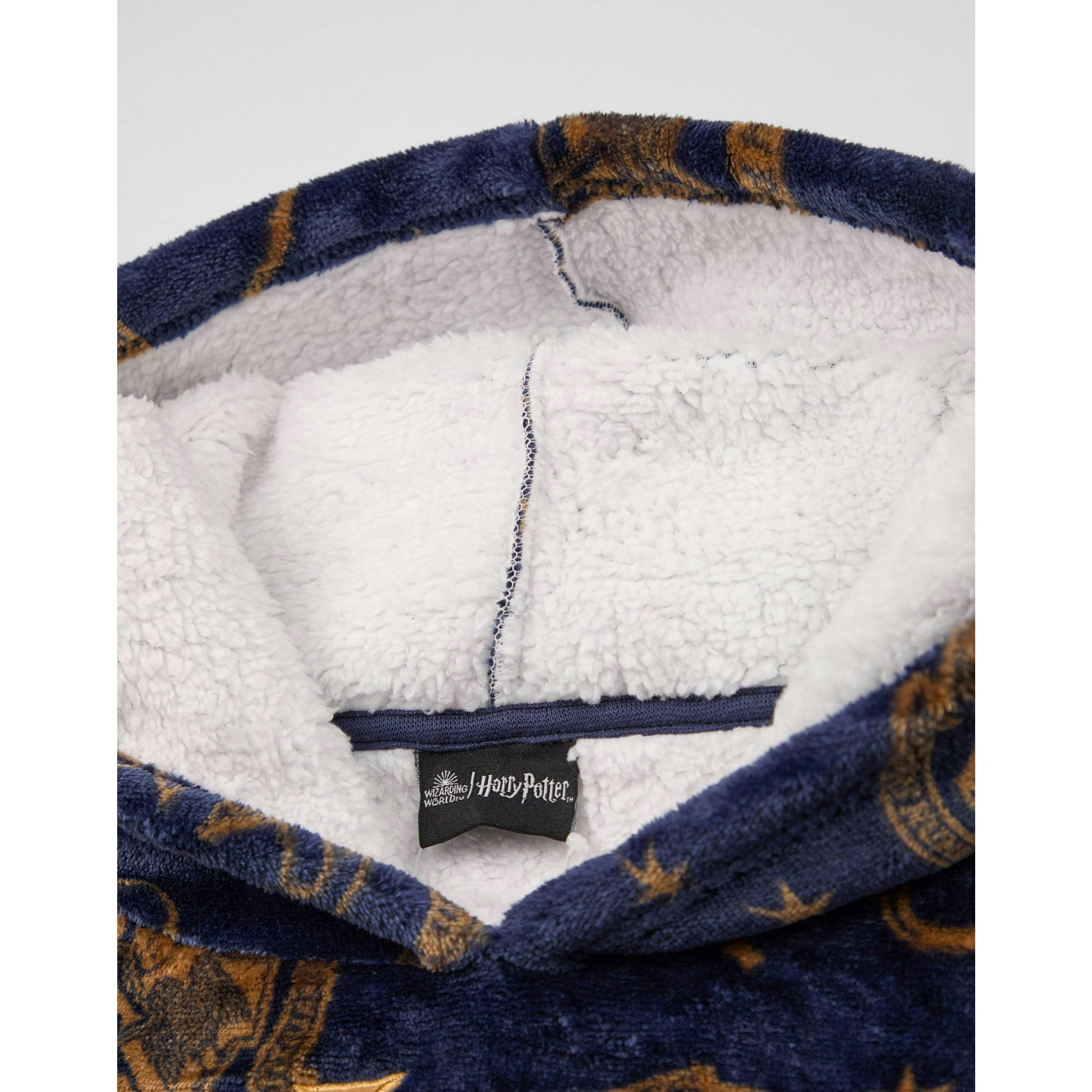 Harry Potter Girls Blue Embroided Logo Blanket Hoodie (One Size) by Vanilla Underground , view 3 of 6