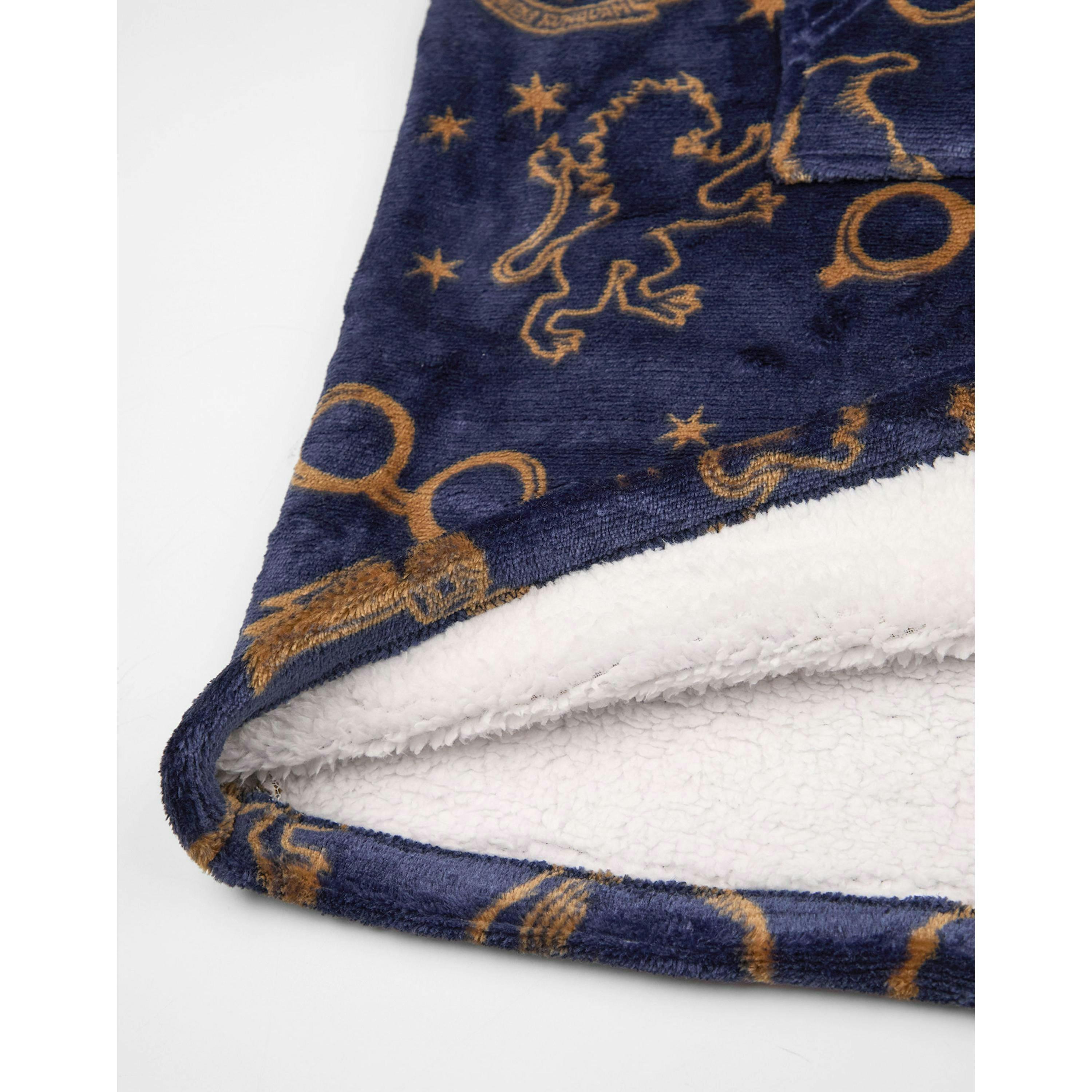 Harry Potter Girls Blue Embroided Logo Blanket Hoodie (One Size) by Vanilla Underground , view 4 of 6