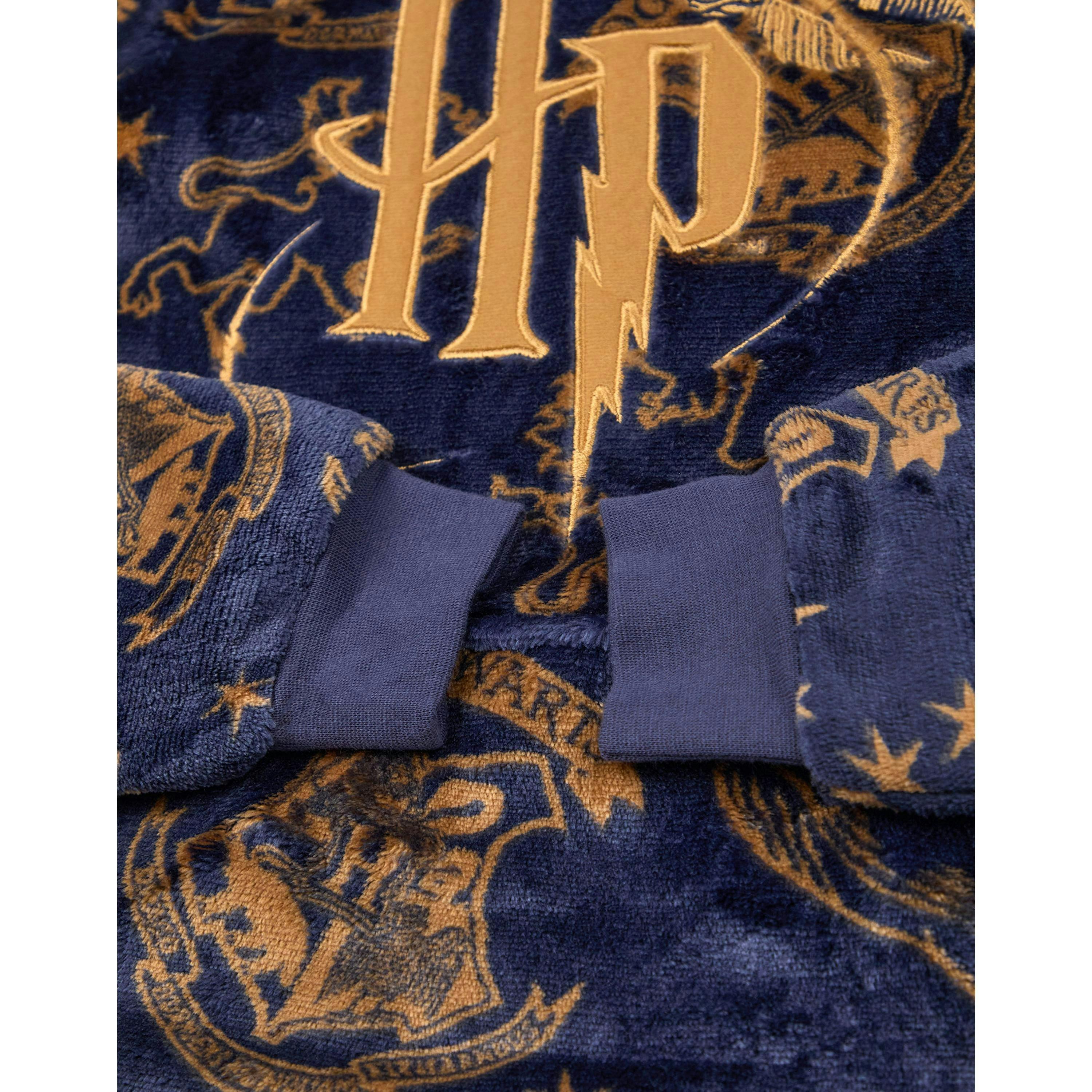 Harry Potter Girls Blue Embroided Logo Blanket Hoodie (One Size) by Vanilla Underground , view 5 of 6