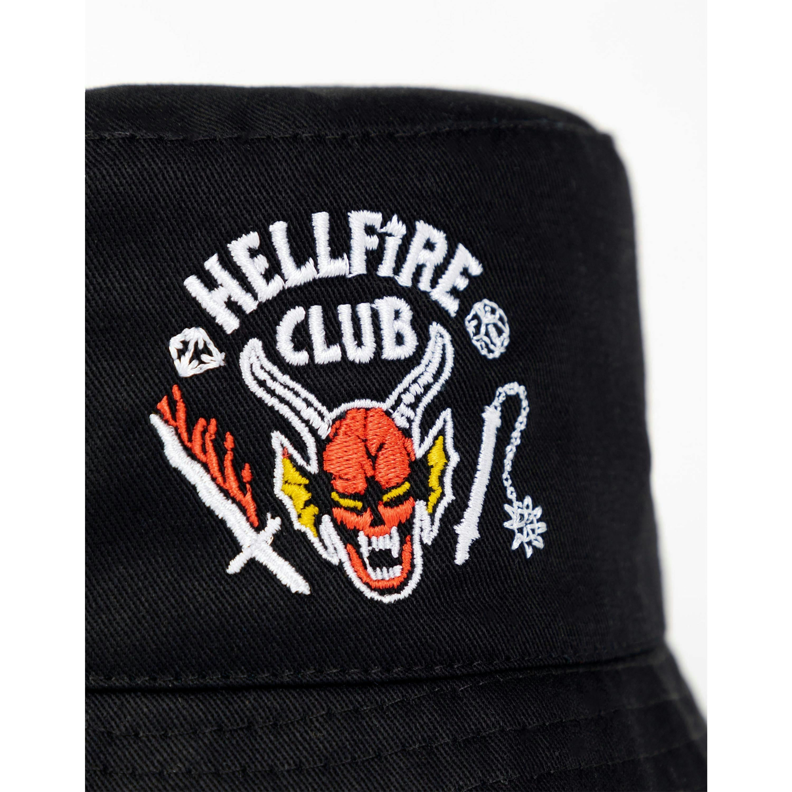 Stranger Things Unisex Black Hellfire Club Bucket Hat (One Size) by Vanilla Underground , view 4 of 6