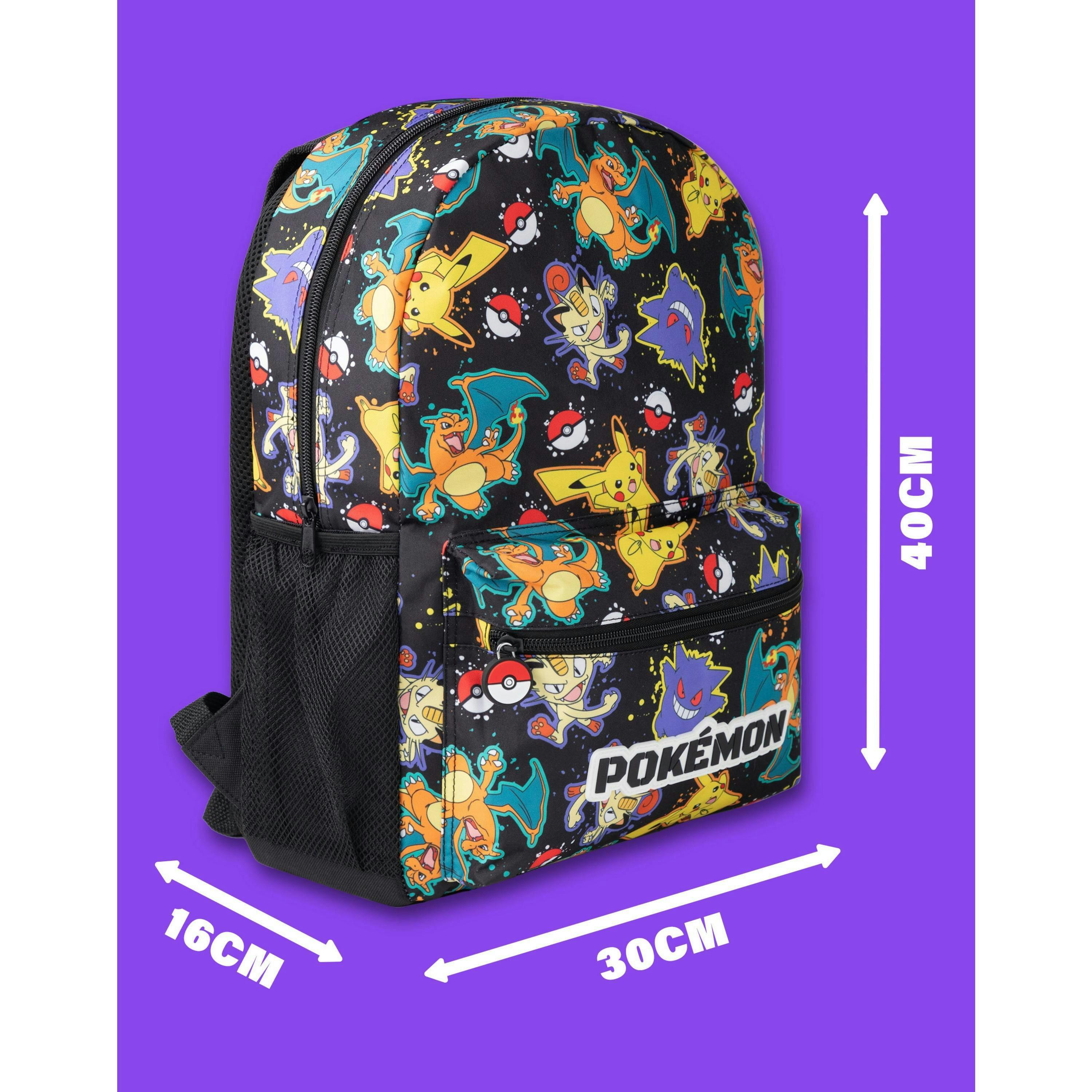 Pokemon Boys Black Character All Over Print Backpack (One Size) by Vanilla Underground , view 3 of 6
