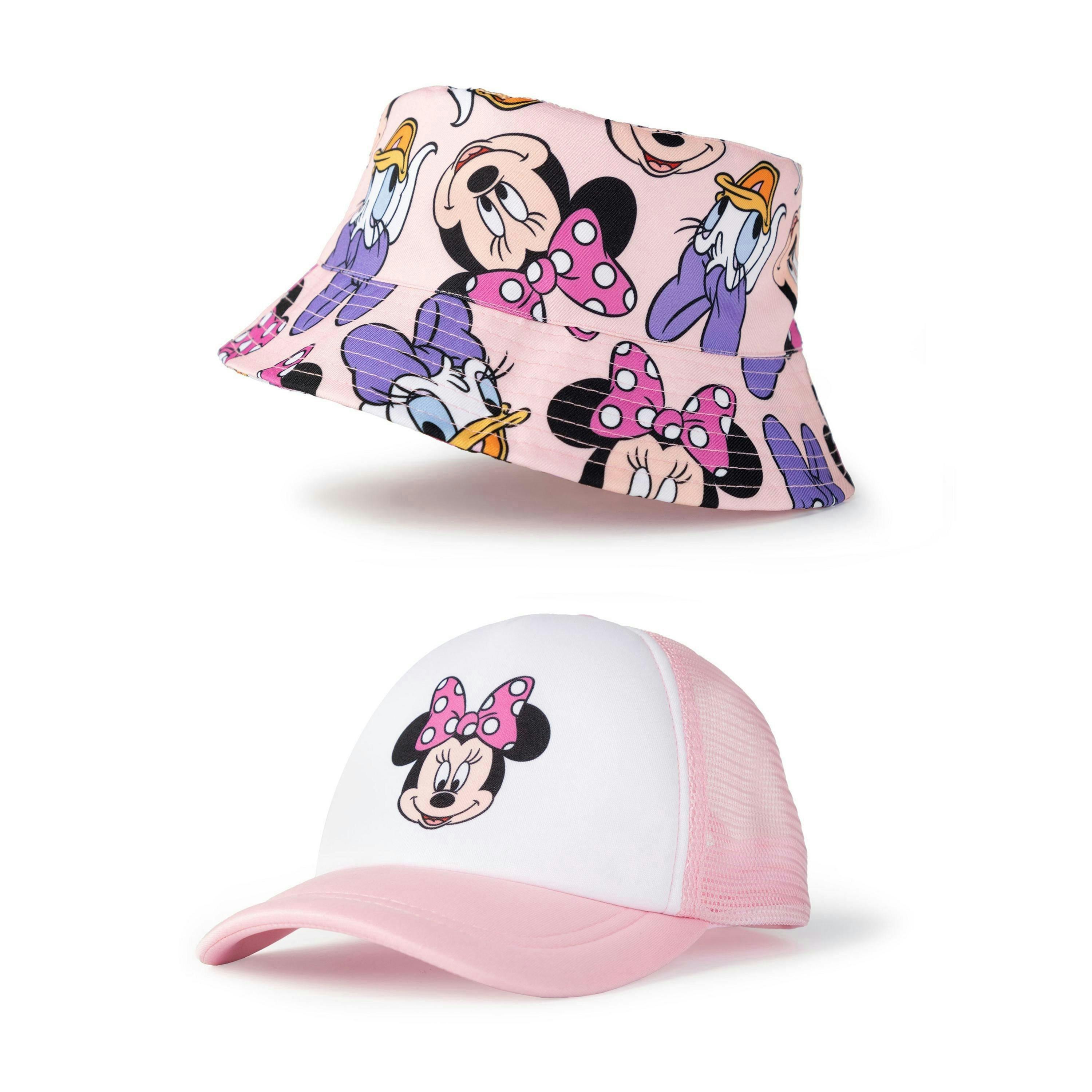 Disney Girls Pink Minnie Mouse Bucket Hat & Cap Set (One Size) by Vanilla Underground , view 1 of 6