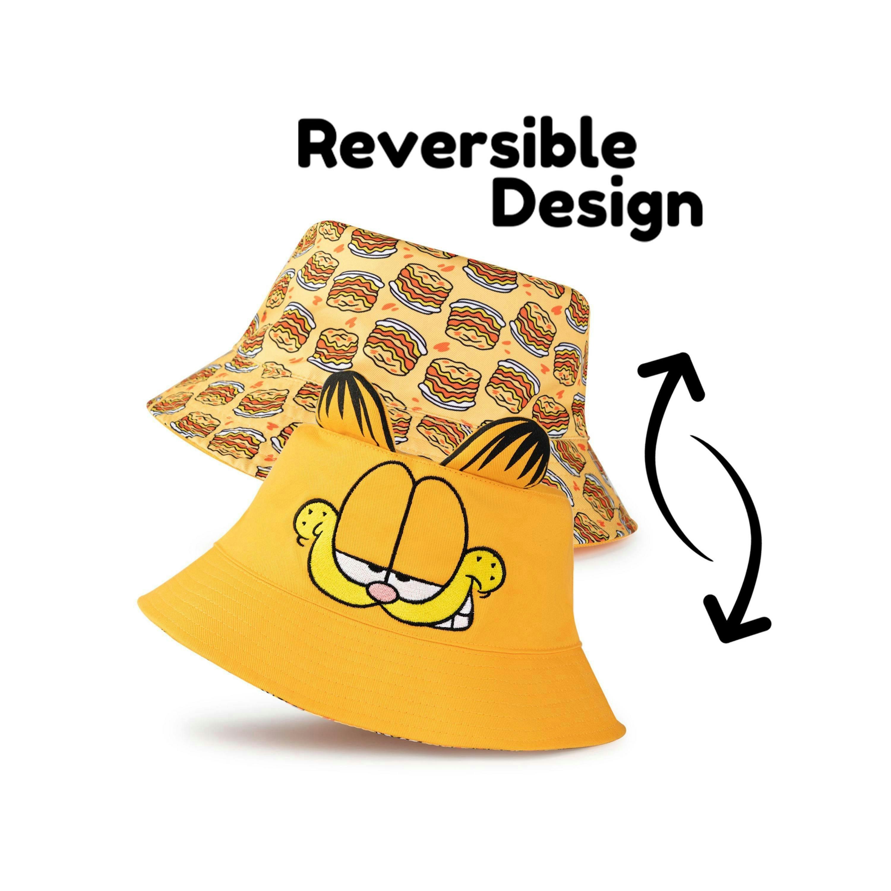 Garfield Unisex Orange Reversible Face & Lasagne Bucket Hat (One Size) by Vanilla Underground , view 2 of 6