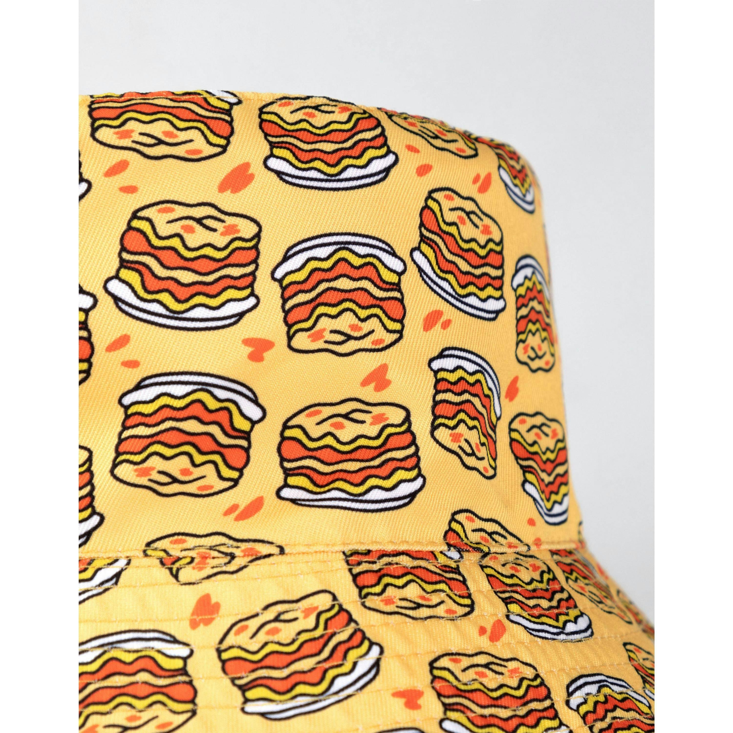 Garfield Unisex Orange Reversible Face & Lasagne Bucket Hat (One Size) by Vanilla Underground , view 4 of 6