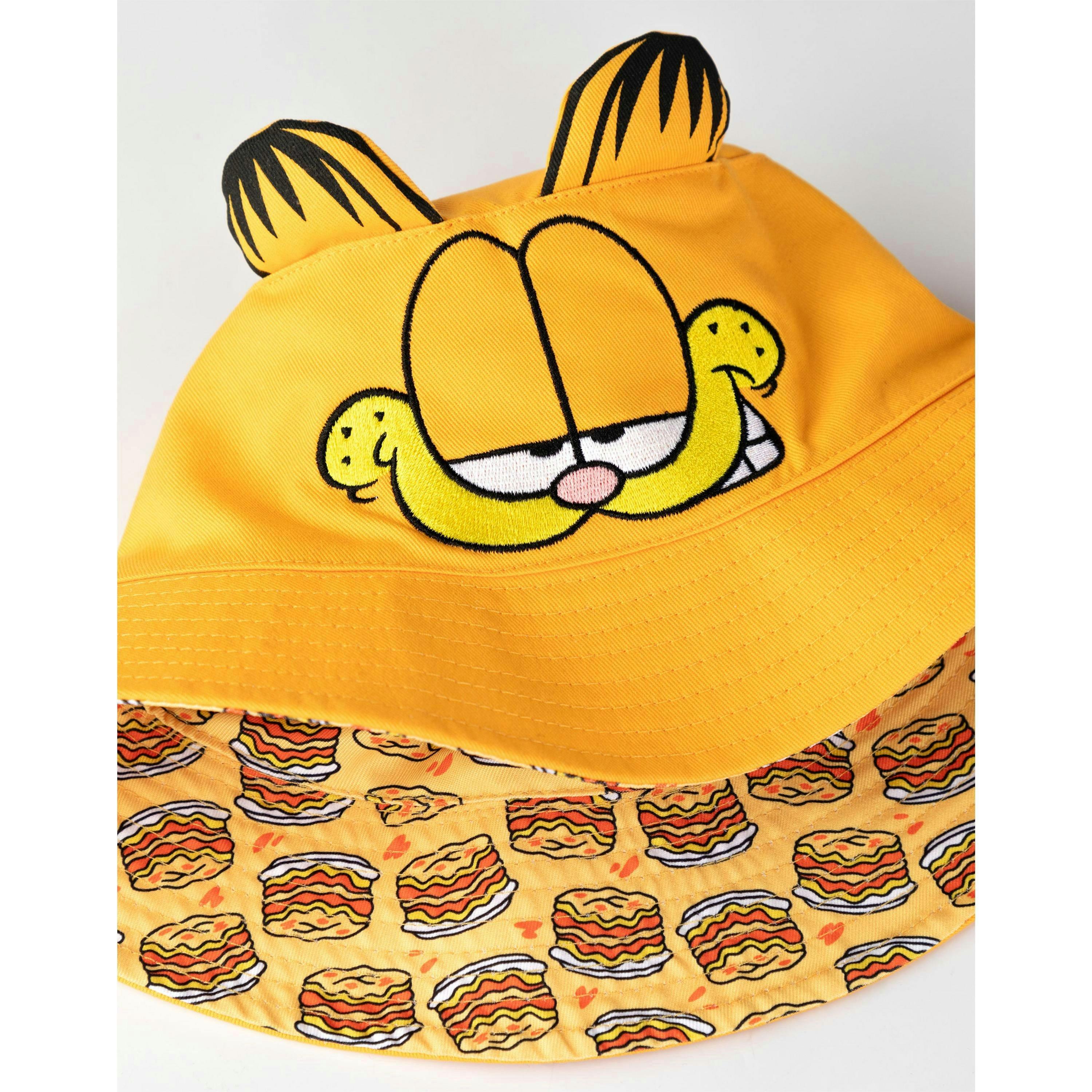 Garfield Unisex Orange Reversible Face & Lasagne Bucket Hat (One Size) by Vanilla Underground , view 6 of 6