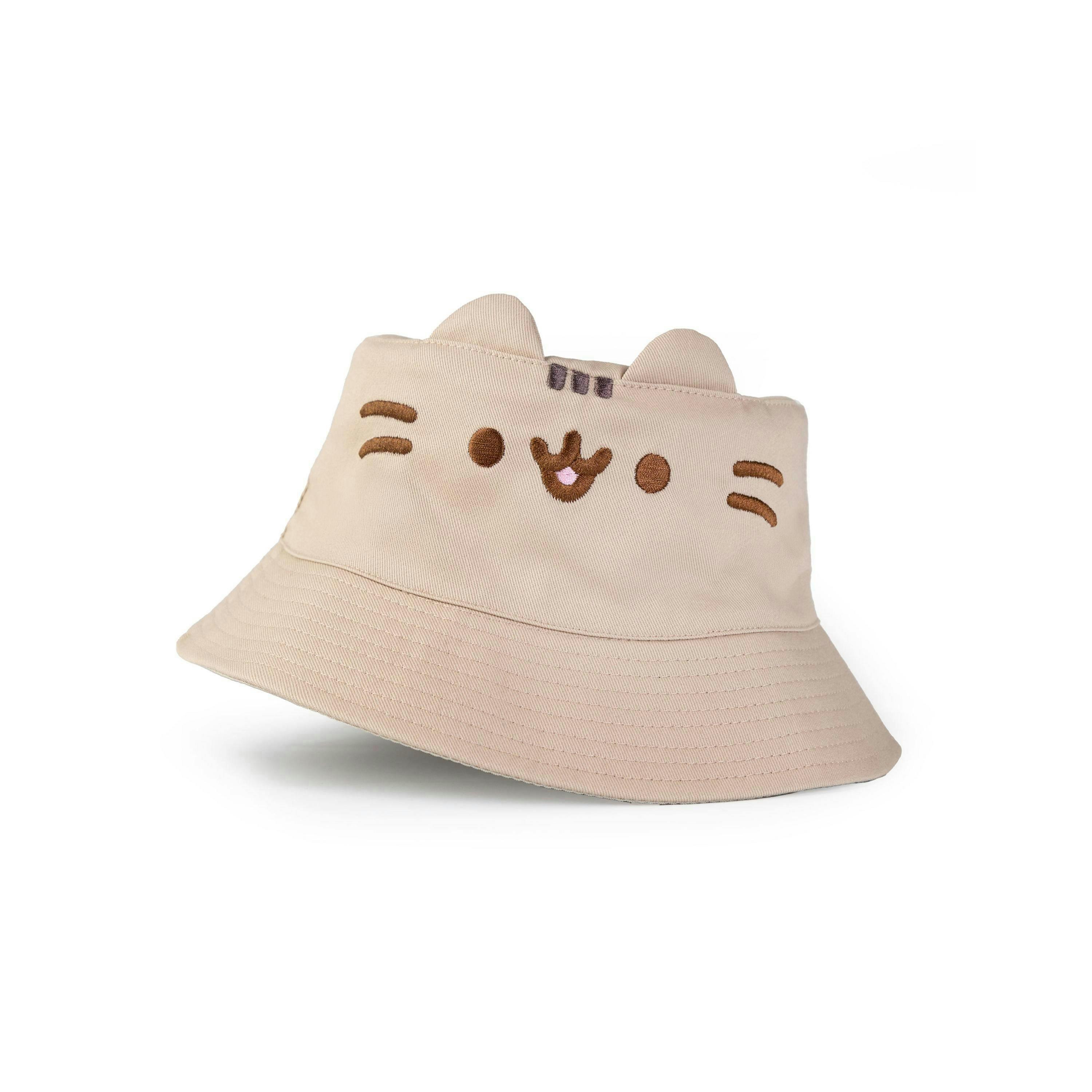Pusheen Womens Beige Novelty Face Bucket Hat (One Size) by Vanilla Underground , view 1 of 6