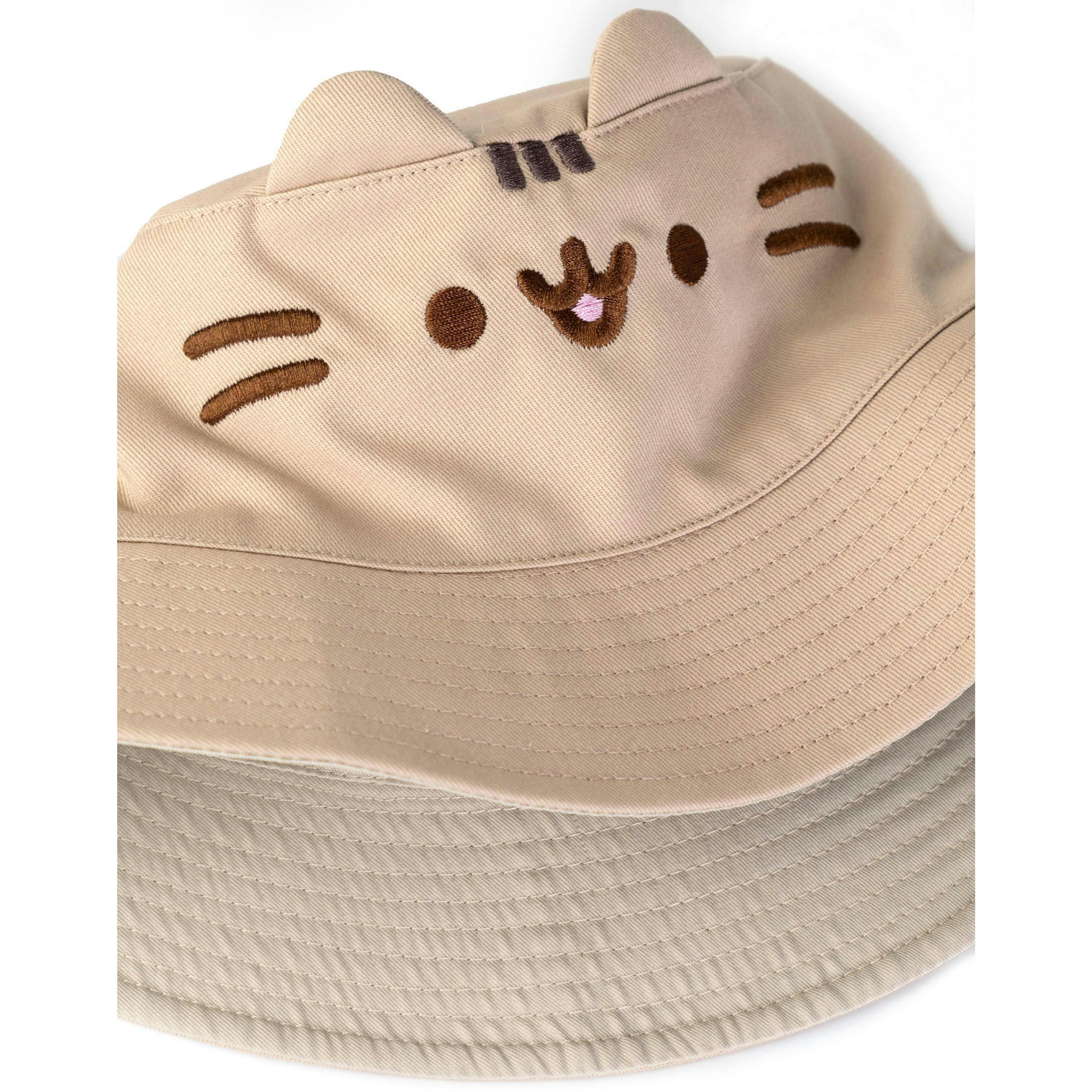 Pusheen Womens Beige Novelty Face Bucket Hat (One Size) by Vanilla Underground , view 3 of 6