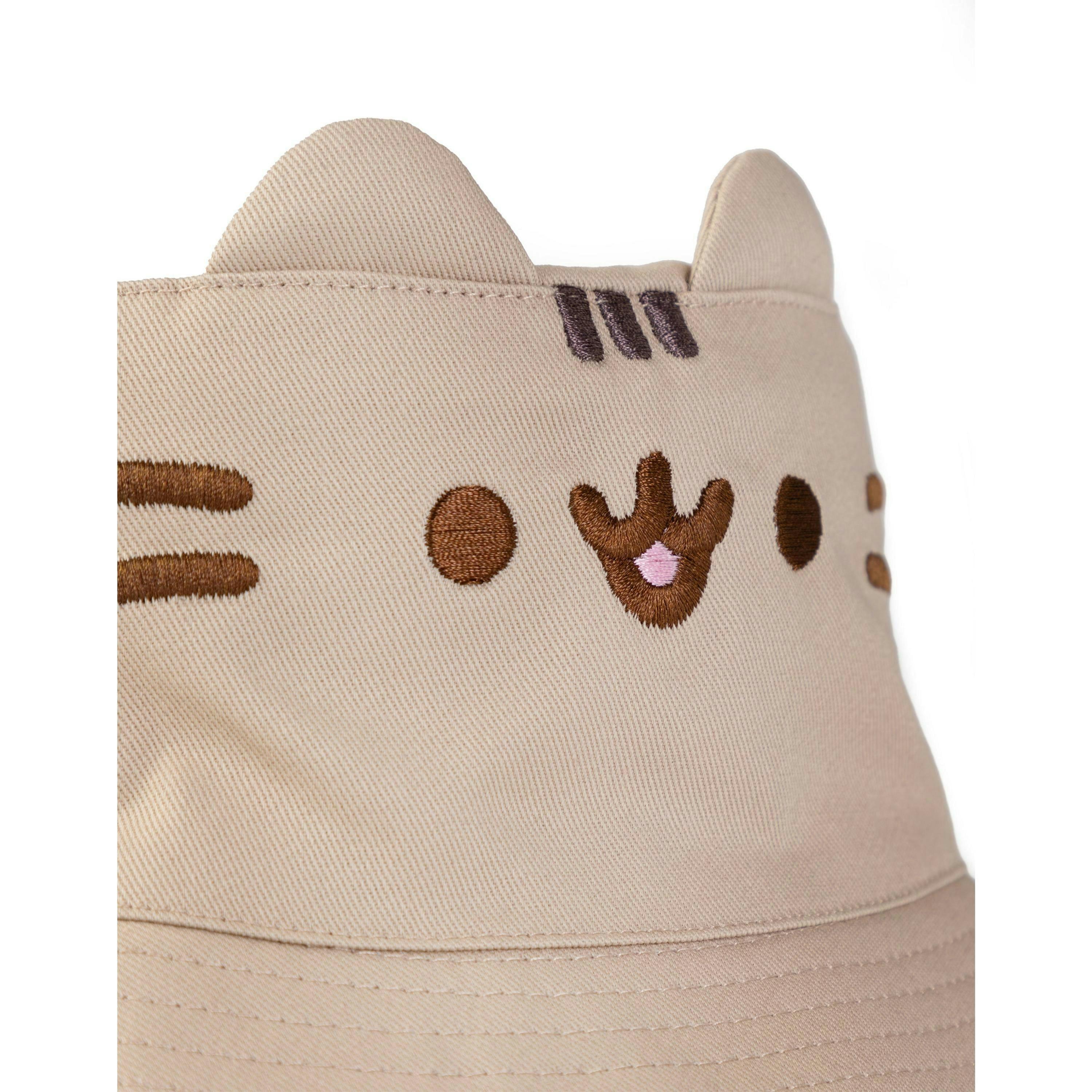 Pusheen Womens Beige Novelty Face Bucket Hat (One Size) by Vanilla Underground , view 4 of 6