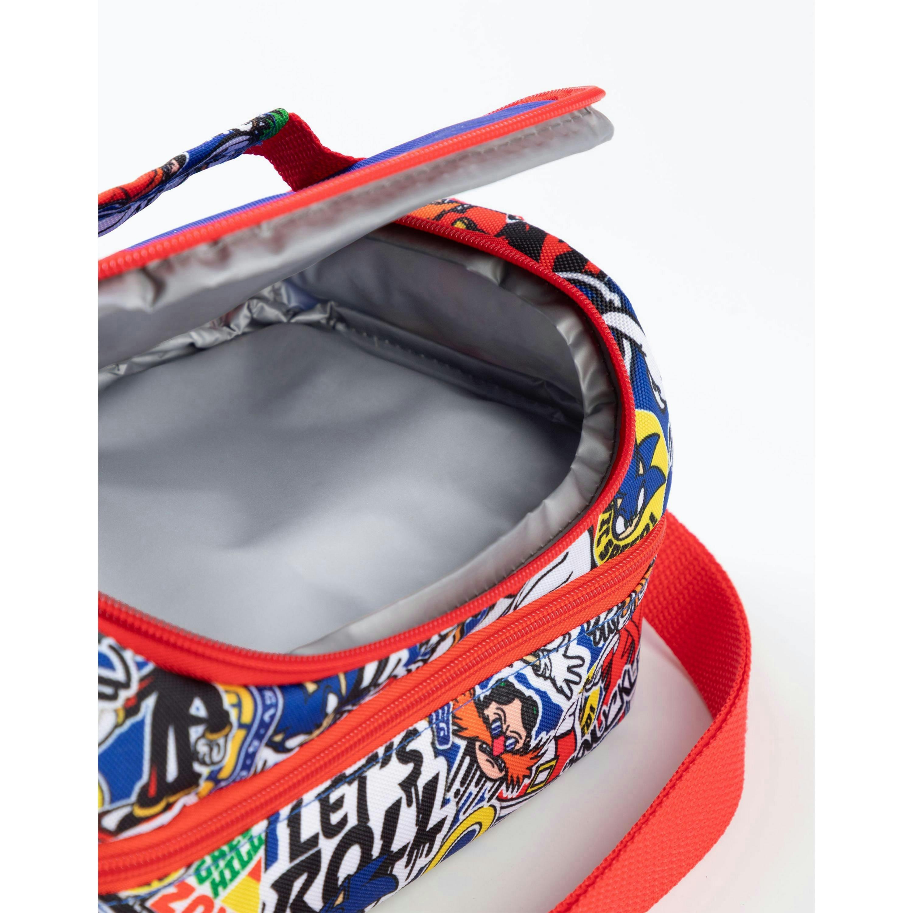 Sonic the Hedgehog Boys Blue Sticker book Lunch Bag Bottle and Snack Pot (One Size) by Vanilla Underground , view 4 of 6