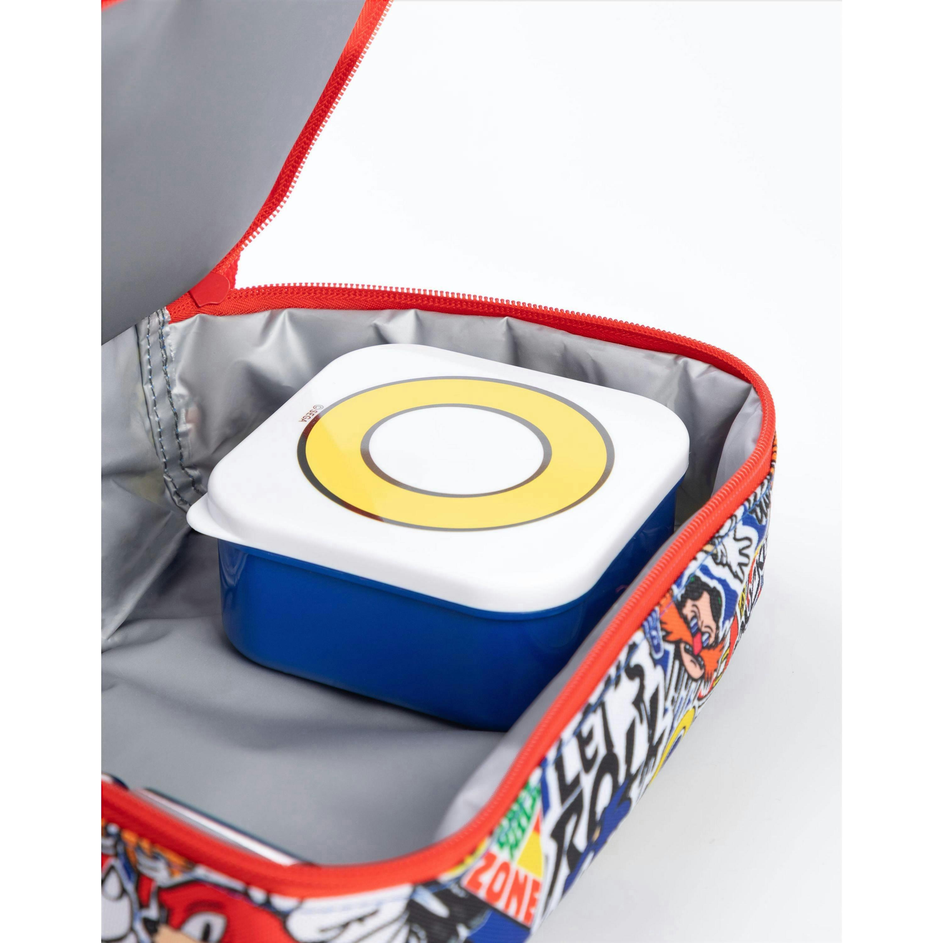Sonic the Hedgehog Boys Blue Sticker book Lunch Bag Bottle and Snack Pot (One Size) by Vanilla Underground , view 5 of 6