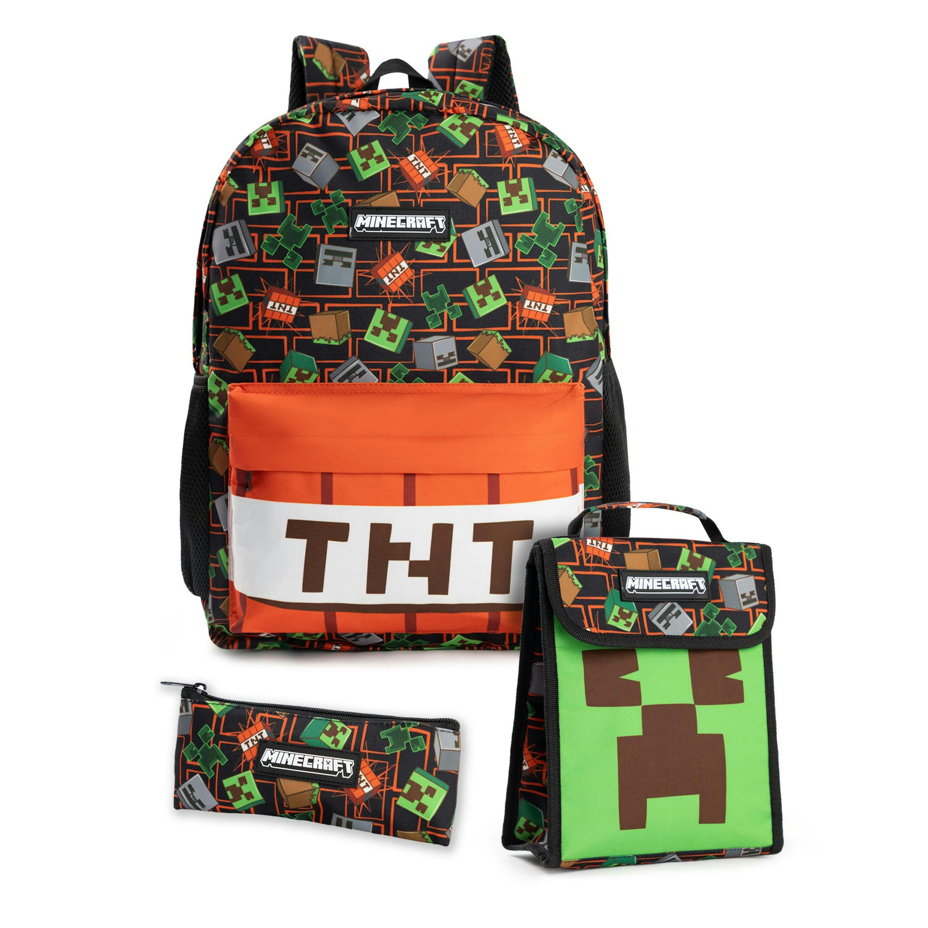 Minecraft Unisex Kids Multicoloured TNT 3 Piece Backpack Set (One Size) by Vanilla Underground , view 1 of 6