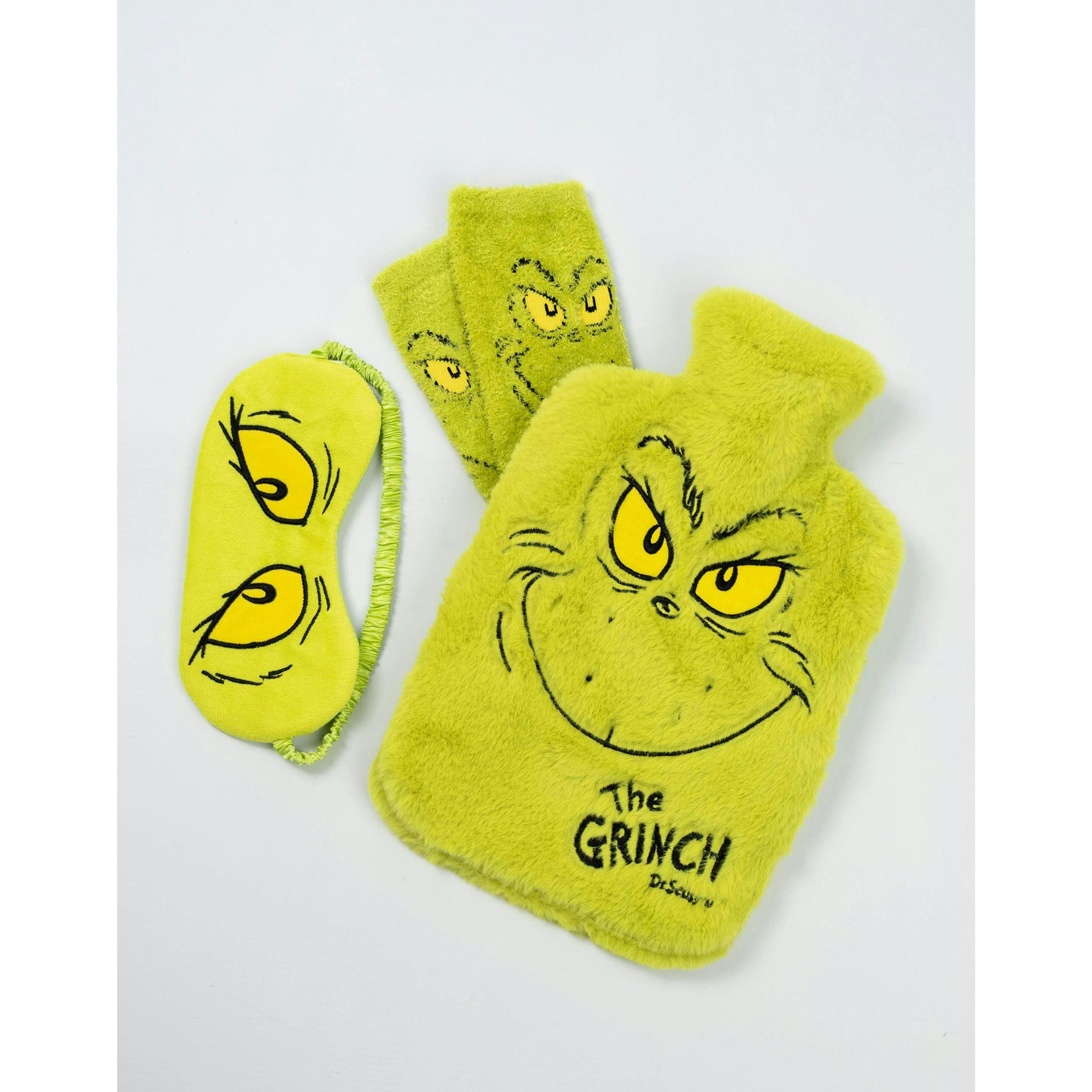 The Grinch Unisex Green Character Hot Water Bottle With Eye Mask and Socks (One Size) by Vanilla Underground , view 3 of 6