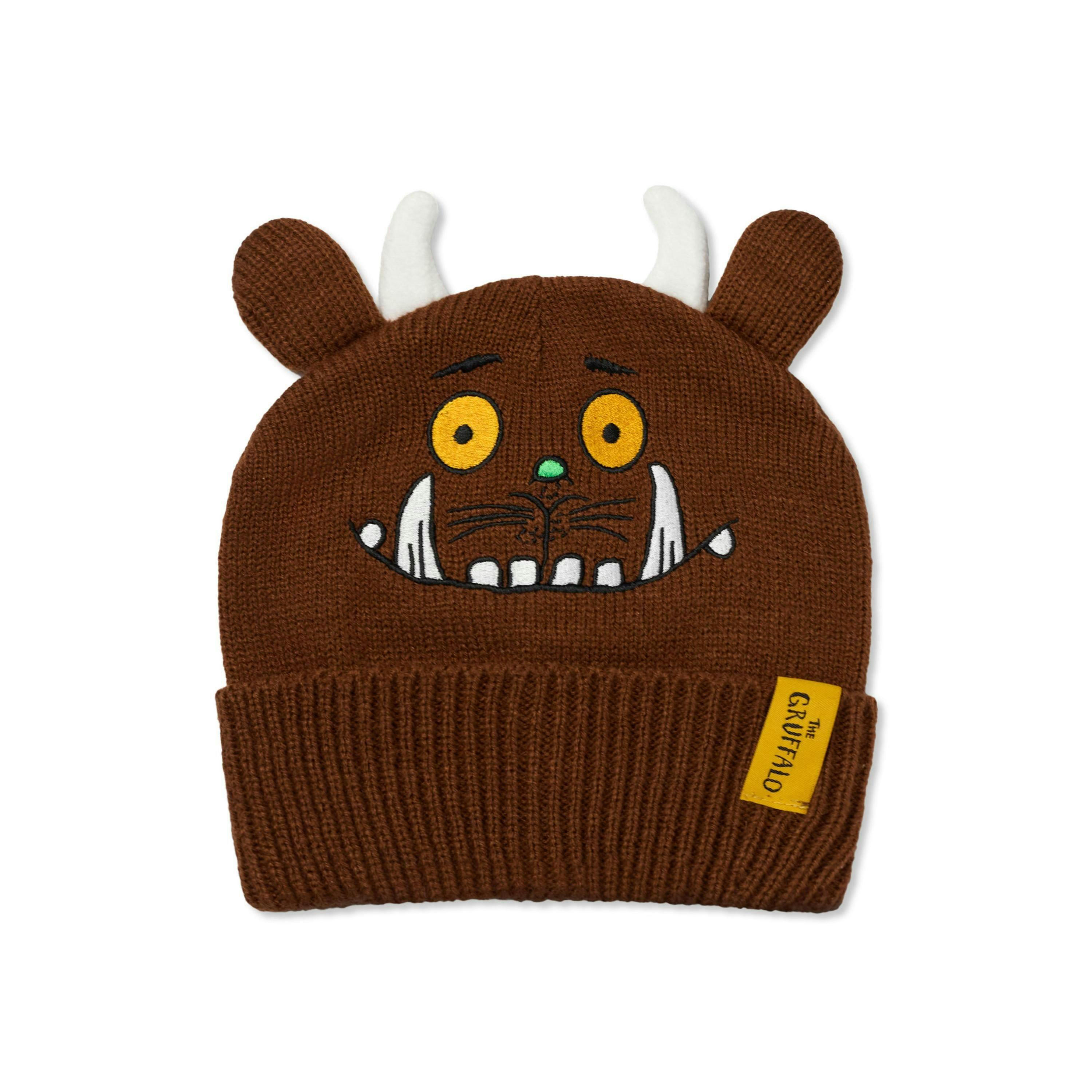 Gruffalo & Friends Unisex Kids Brown Novelty Face Beanie and Gloves Set (One Size) by Vanilla Underground , view 3 of 6