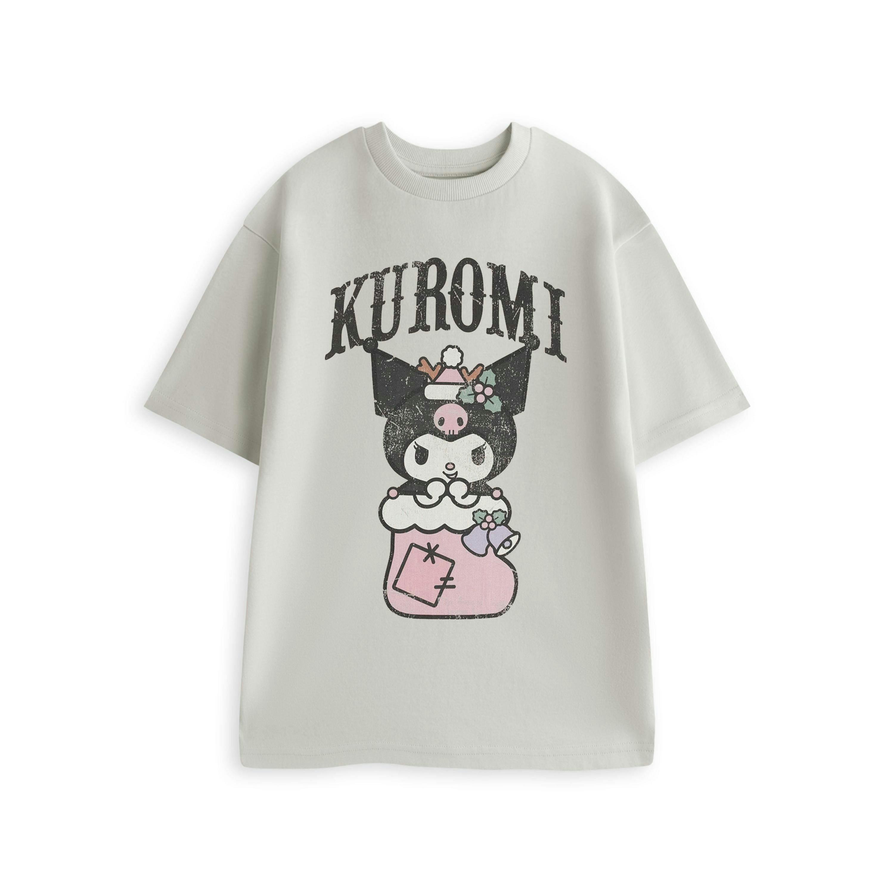 Hello Kitty & Friends Womens Grey Kuromi Stocking Short Sleeved T-Shirt by Vanilla Underground , view 1 of 6