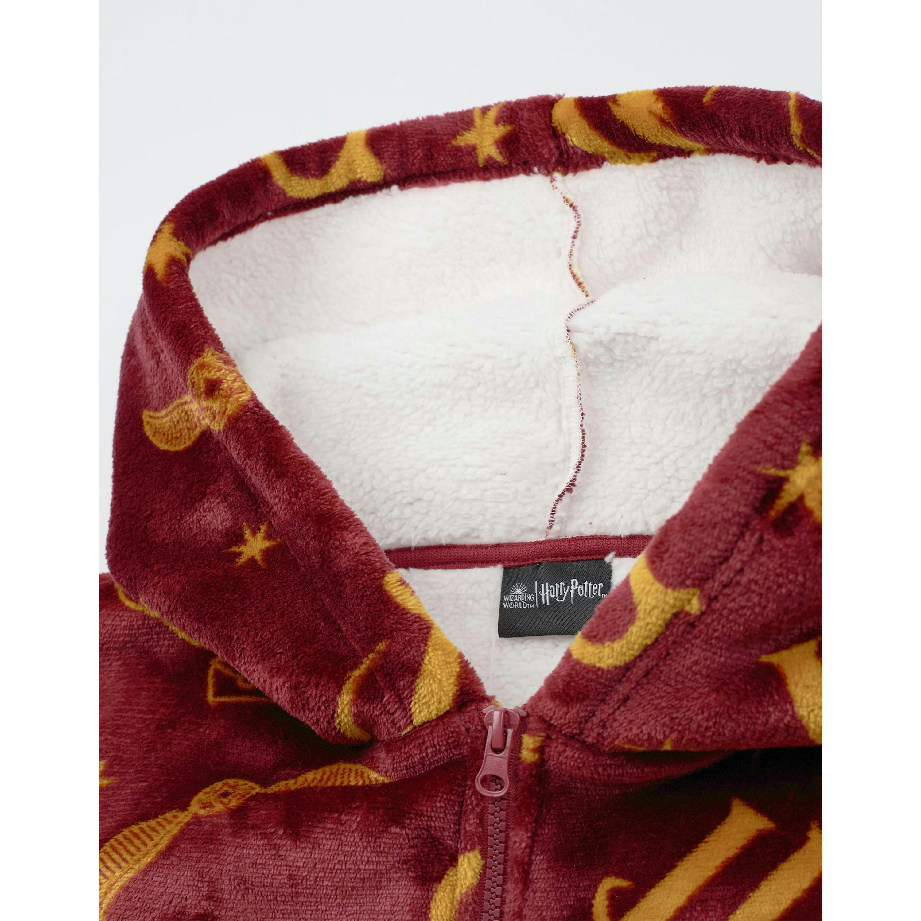 Harry Potter Womens Red Icon All Over Zip Through Blanket Hoodie (One Size) by Vanilla Underground , view 4 of 6
