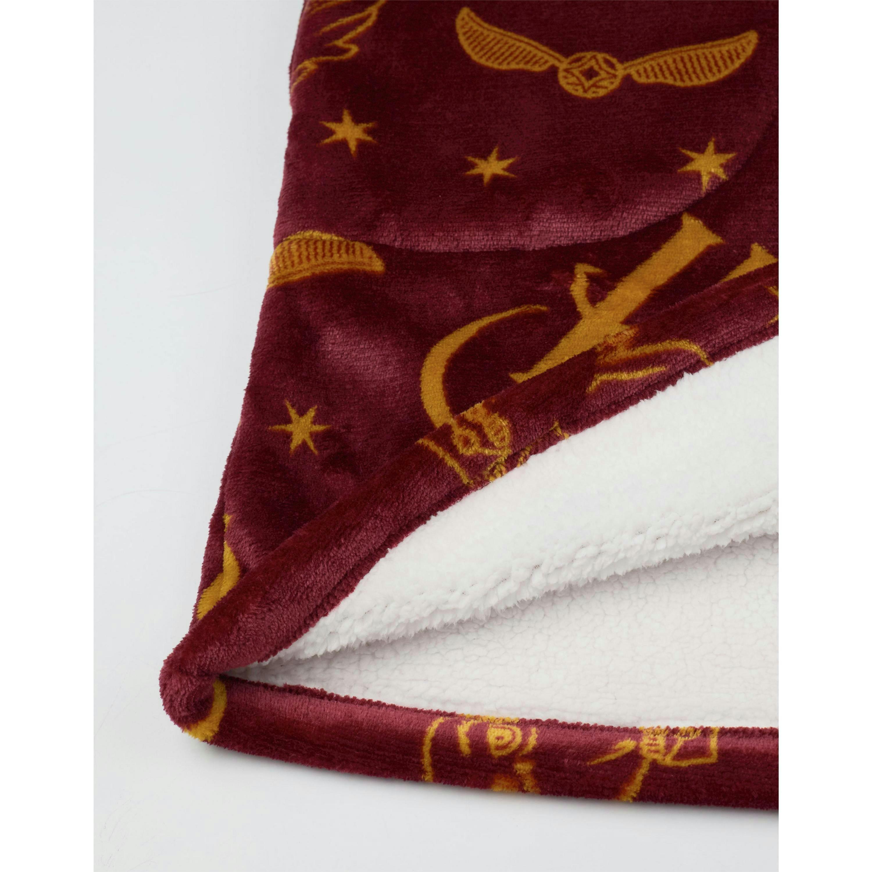 Harry Potter Womens Red Icon All Over Zip Through Blanket Hoodie (One Size) by Vanilla Underground , view 5 of 6