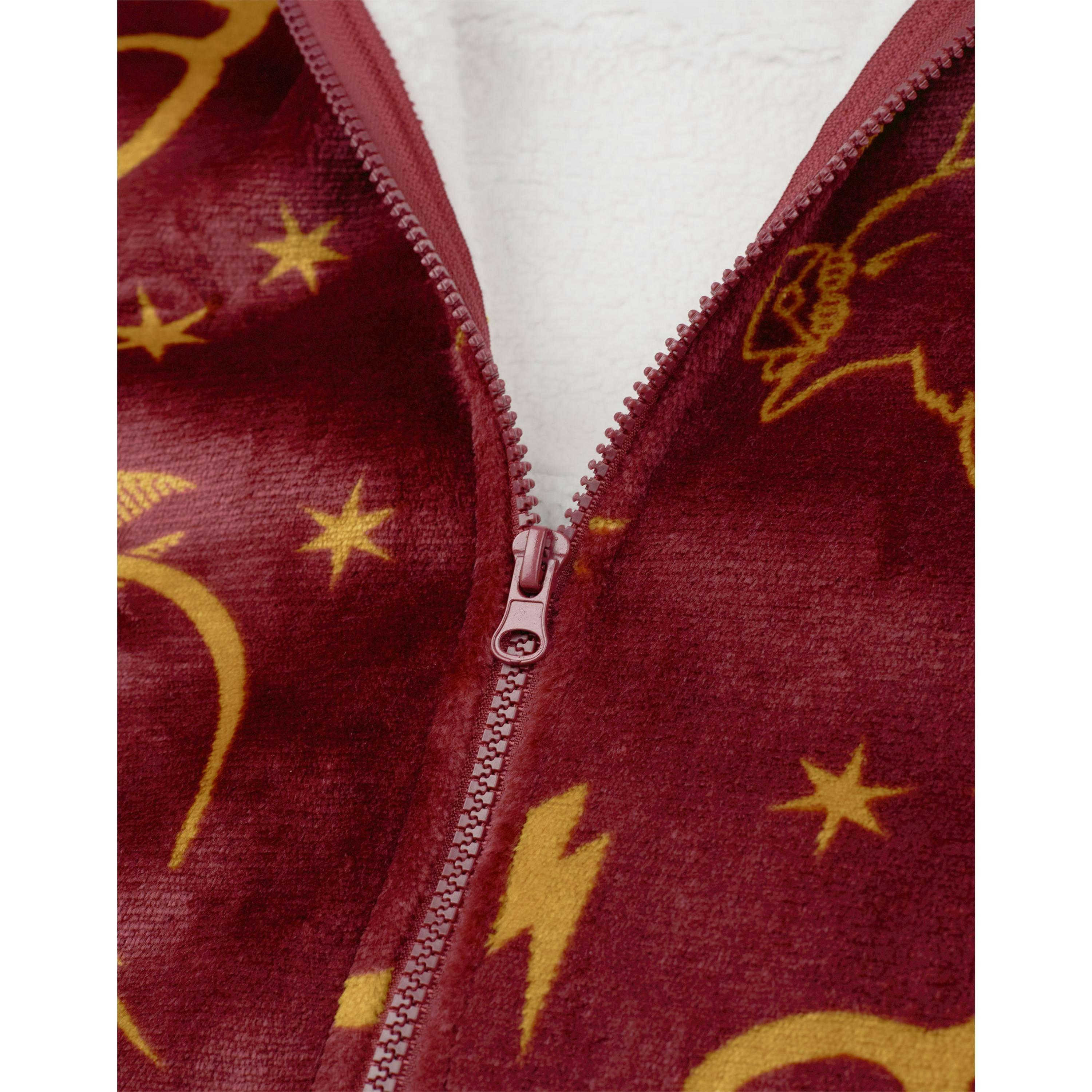 Harry Potter Womens Red Icon All Over Zip Through Blanket Hoodie (One Size) by Vanilla Underground , view 6 of 6