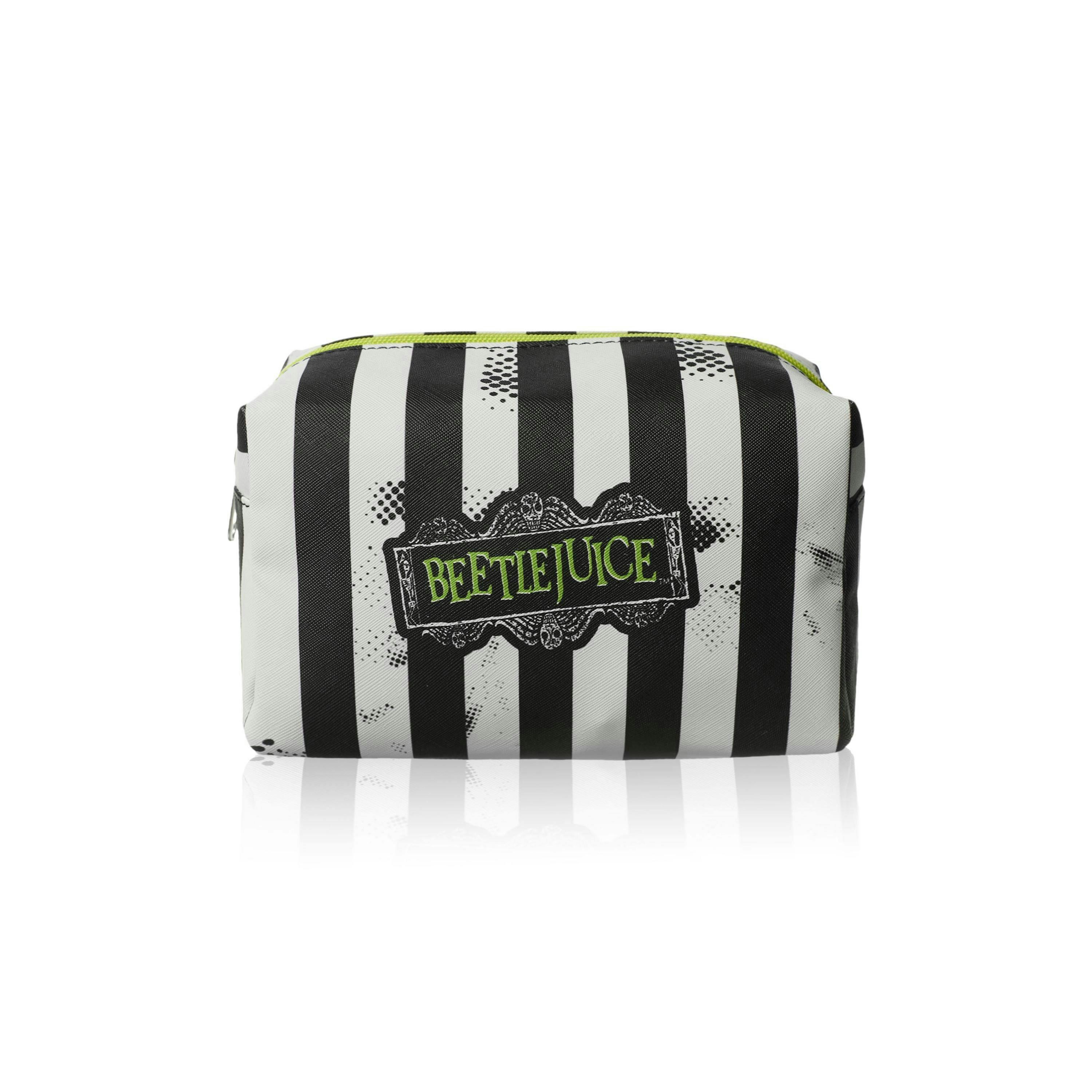 Beetlejuice Womens Multicoloured Stripey Logo Makeup Bag (One Size) by Vanilla Underground , view 3 of 6